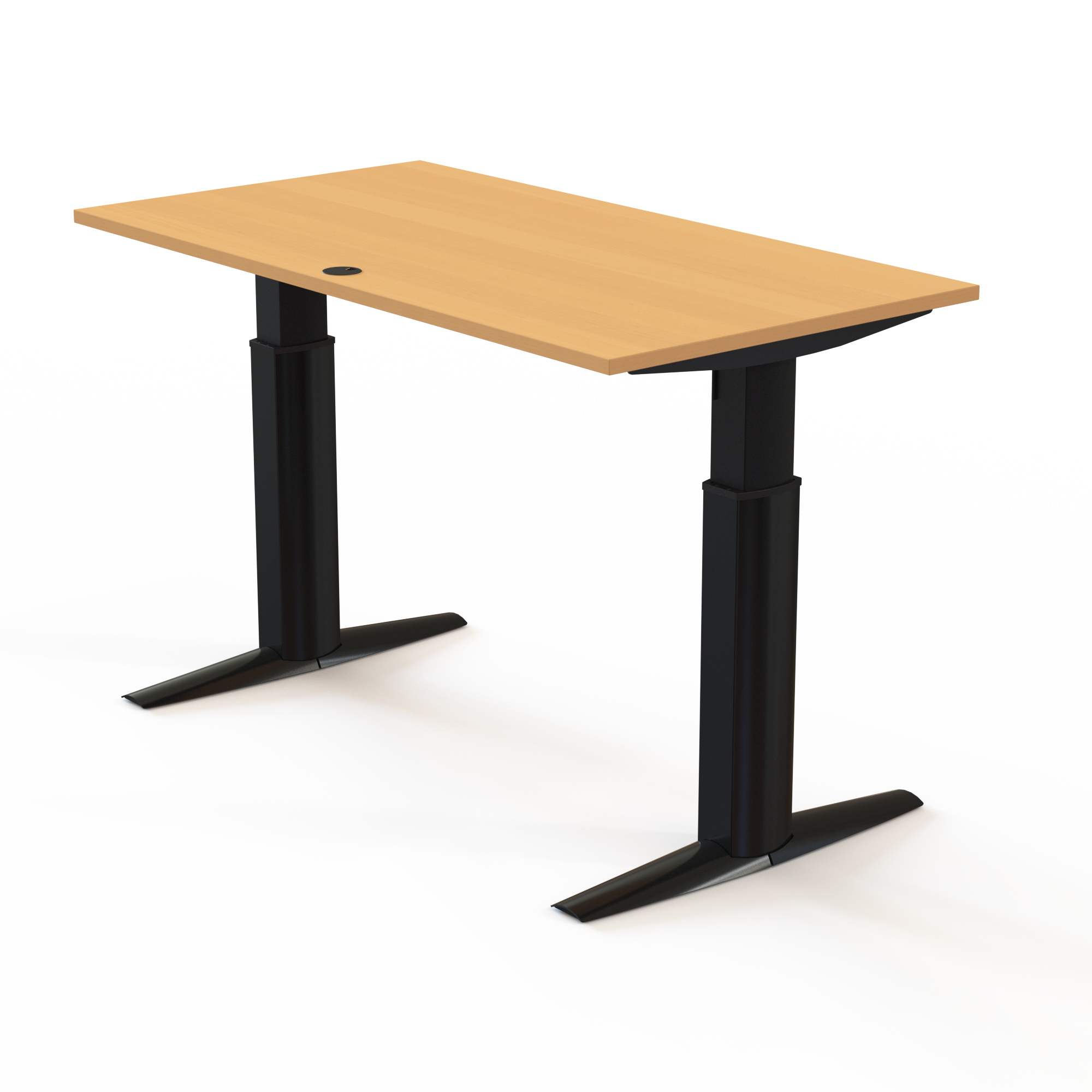 Electric Adjustable Desk | 150x80 cm | Beech with black frame