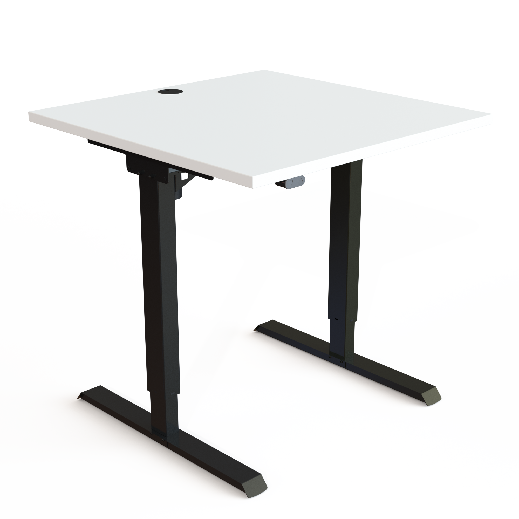 Electric Adjustable Desk | 80x80 cm | White with black frame