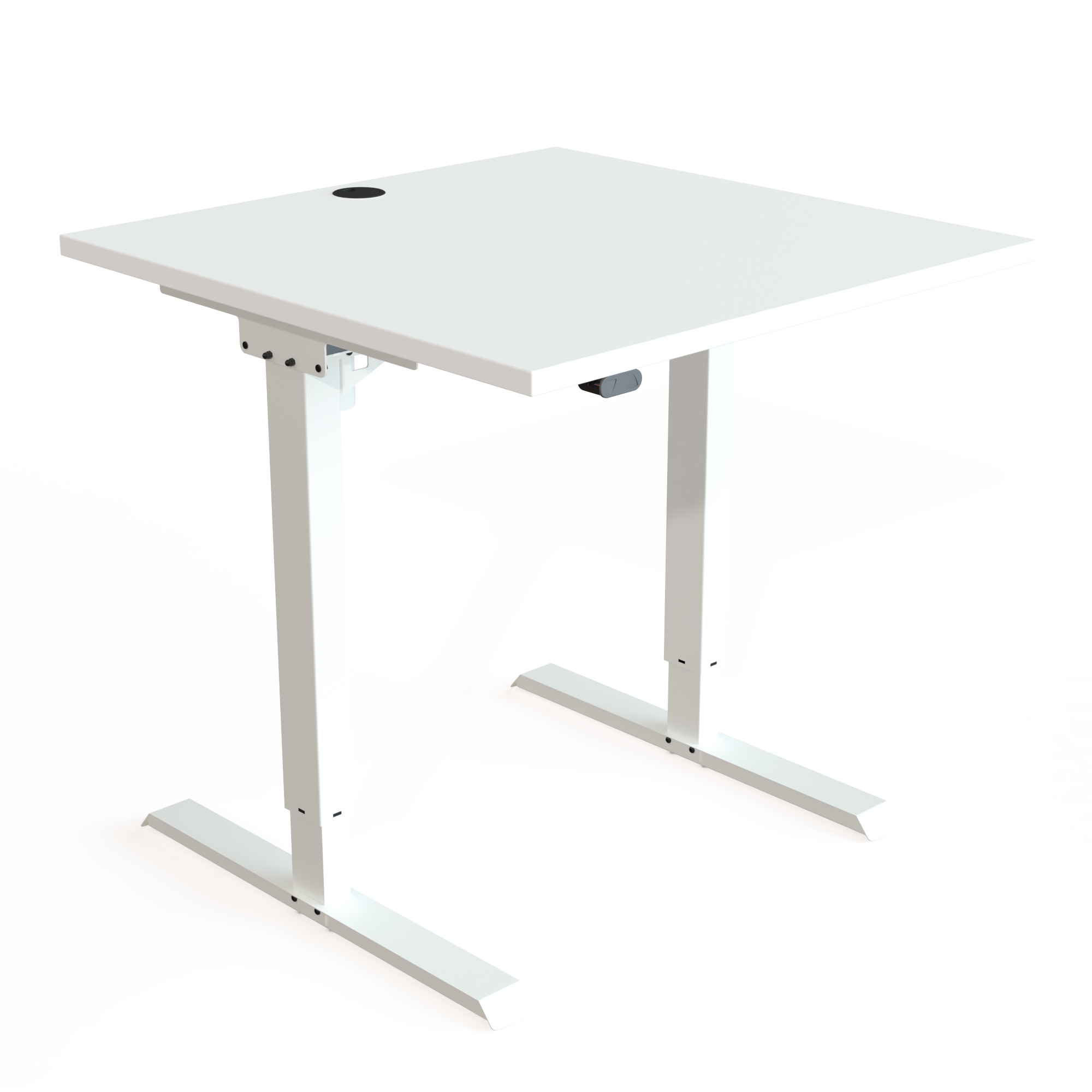 Electric Adjustable Desk | 80x80 cm | White with white frame