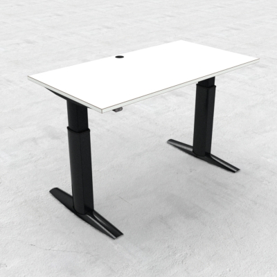 Electric Adjustable Desk | 150x80 cm | White with black frame