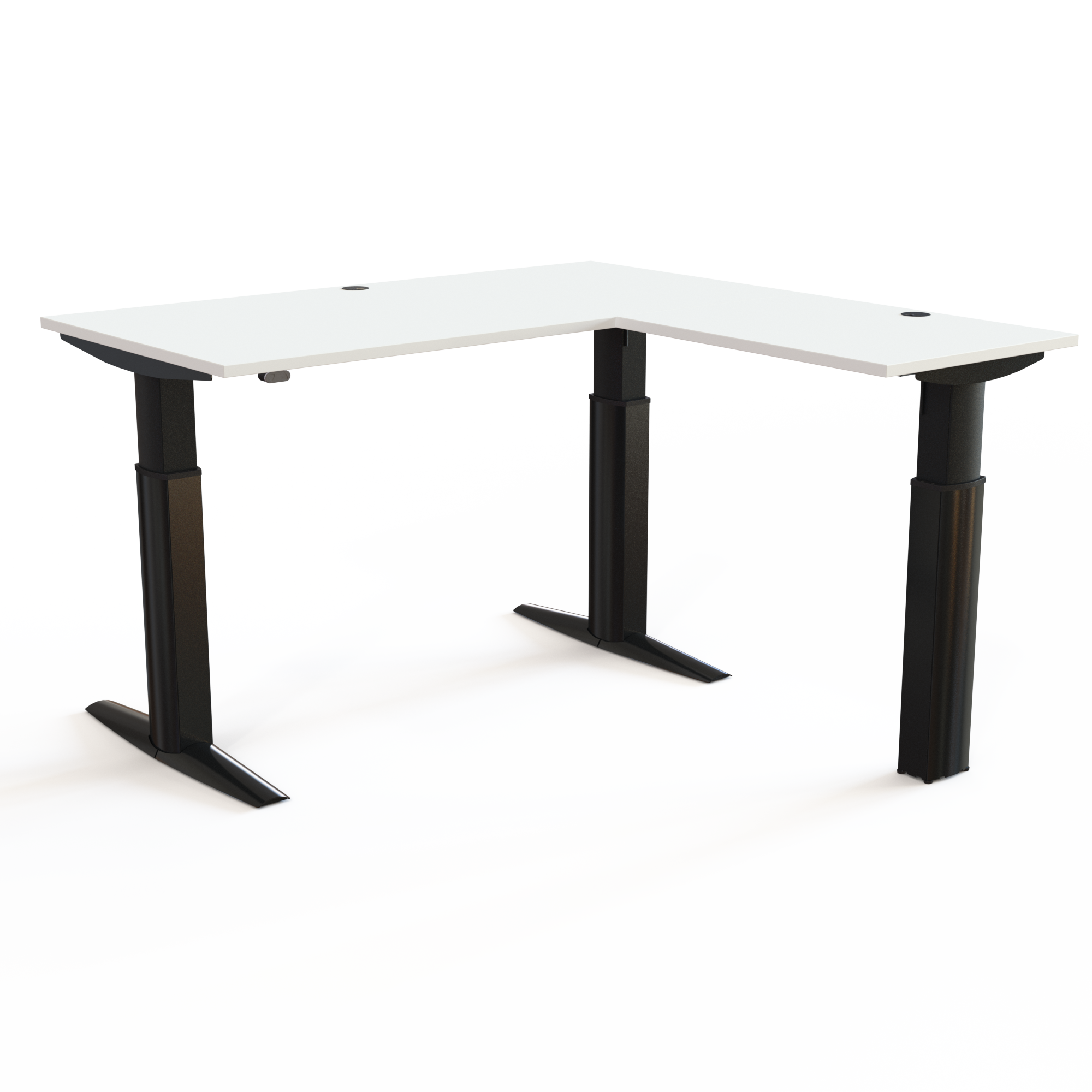 Electric Adjustable Desk | 160x160 cm | White with black frame