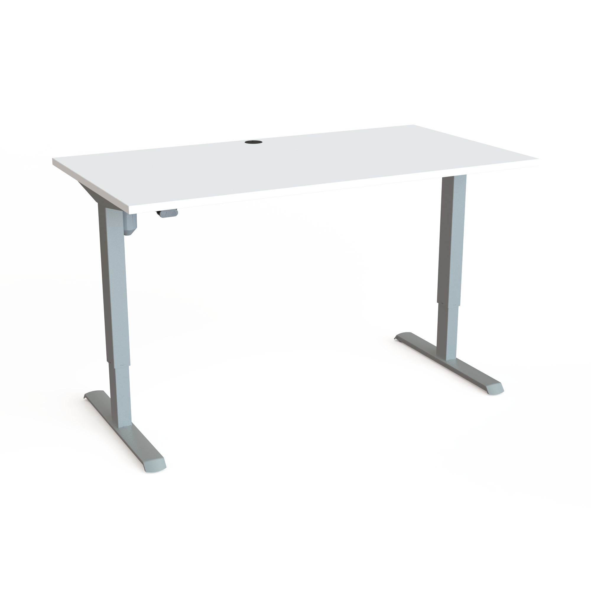 Electric Adjustable Desk | 150x80 cm | White with silver frame