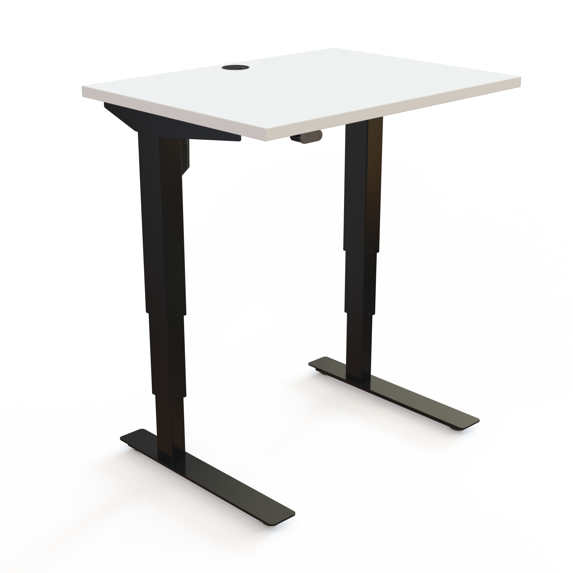Electric Adjustable Desk | 80x60 cm | White with black frame