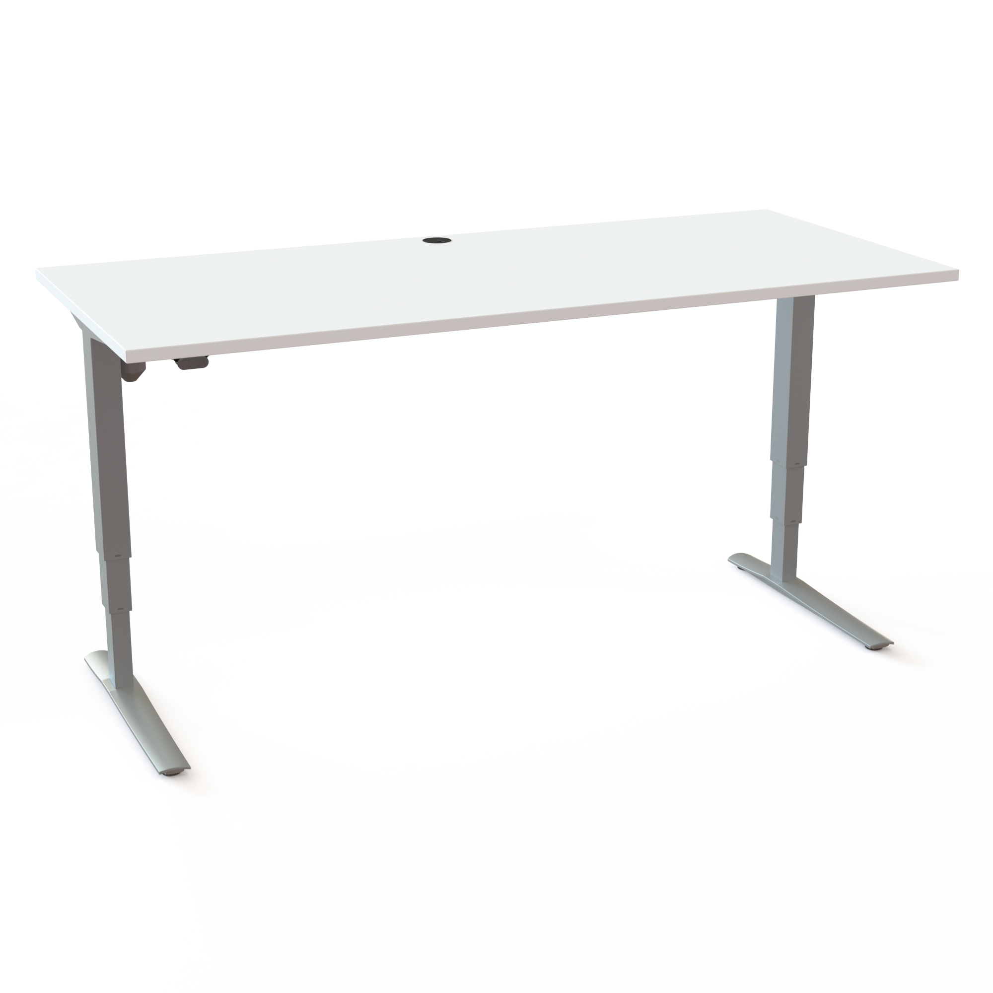 Electric Adjustable Desk | 180x80 cm | White with silver frame