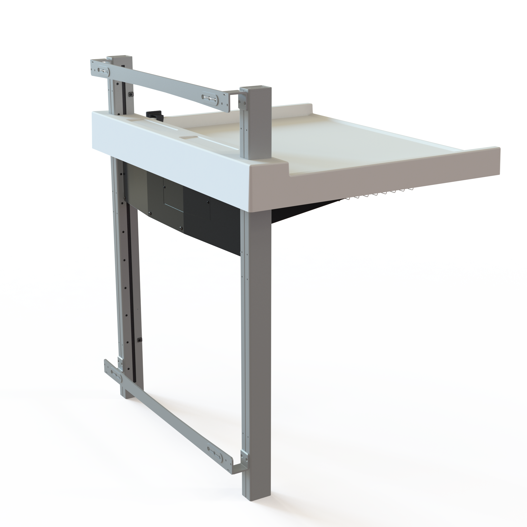 Ergonomic wall-mounted baby change station with height adjustment