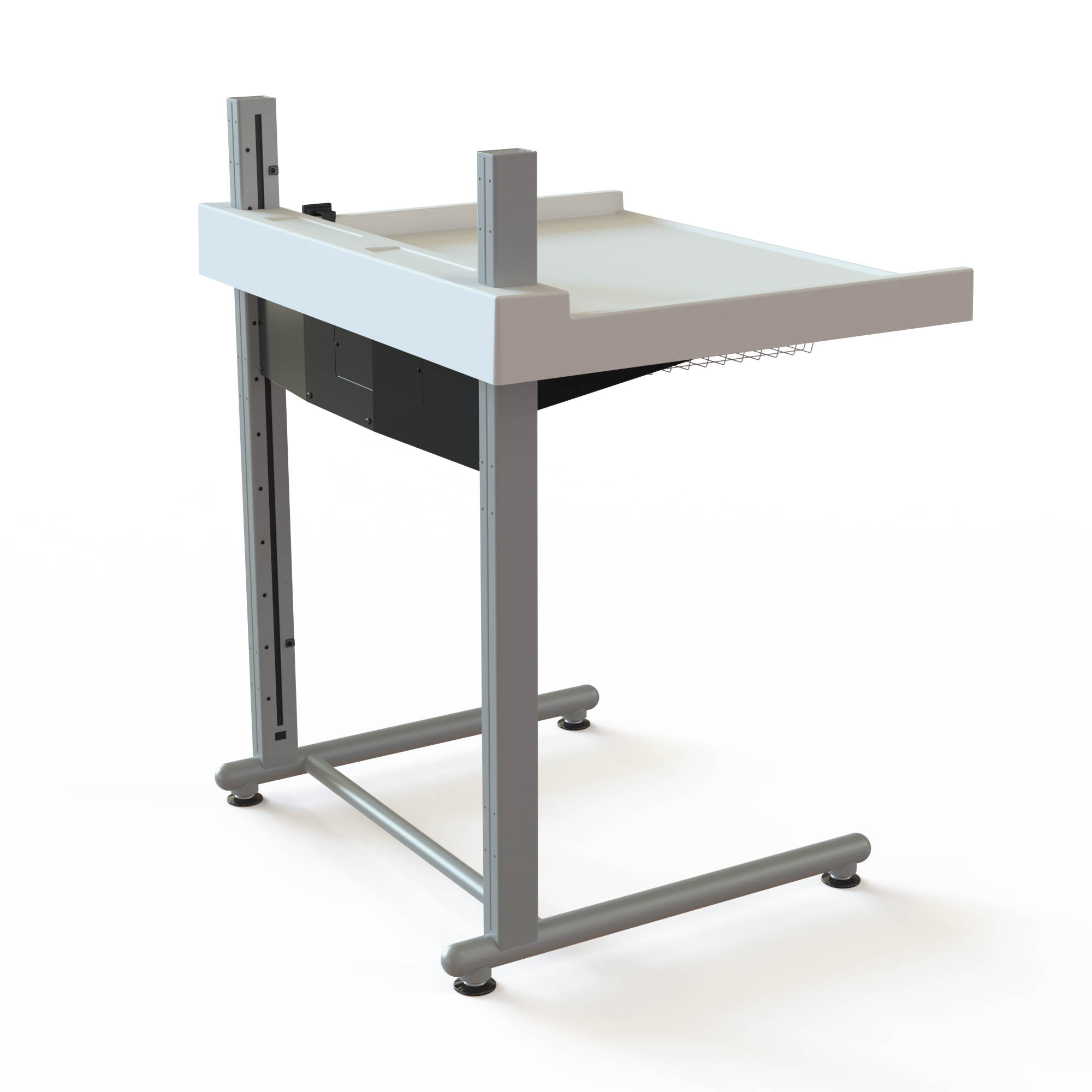 Ergonomic free-standing baby change table with height adjustment