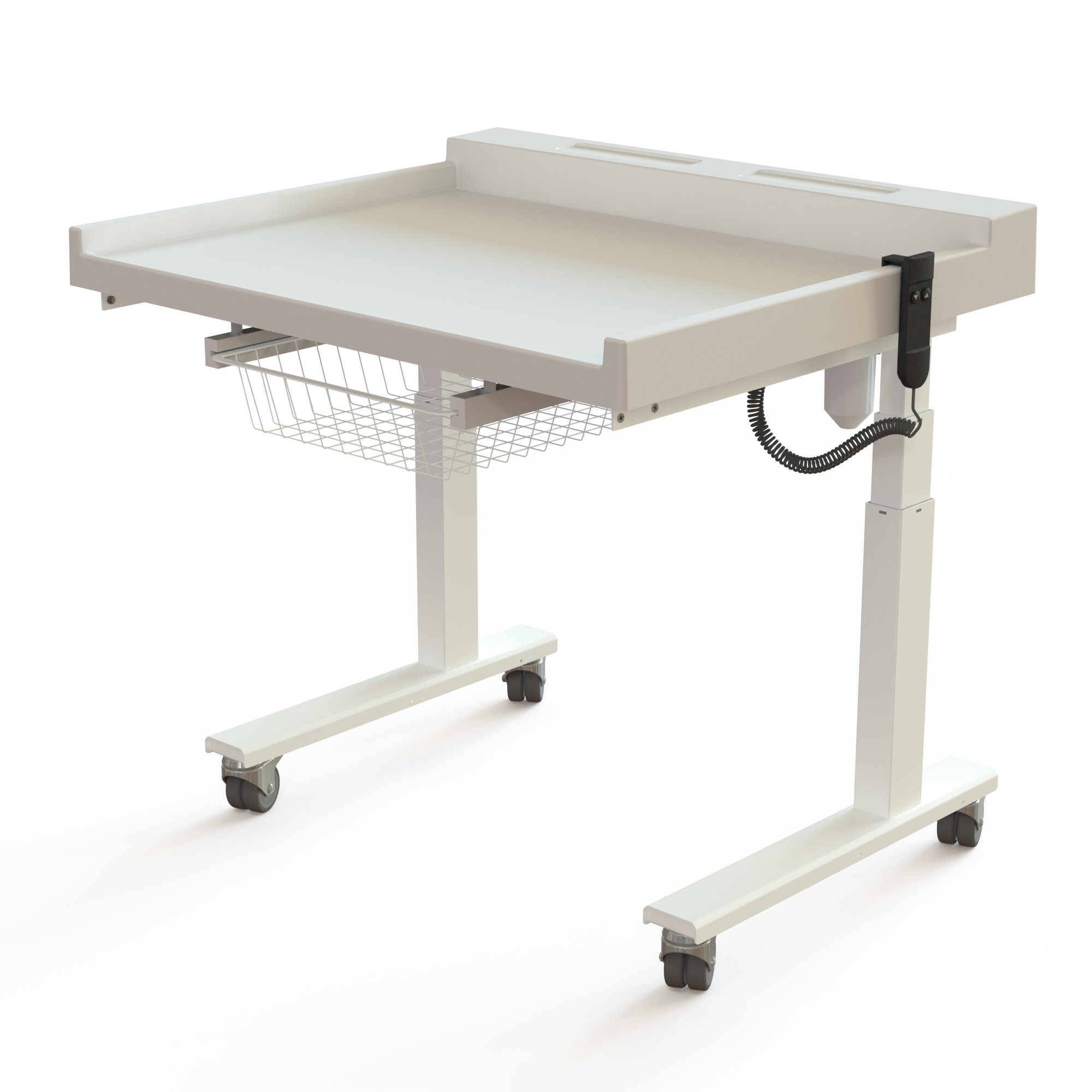 Ergonomic baby change table on wheels