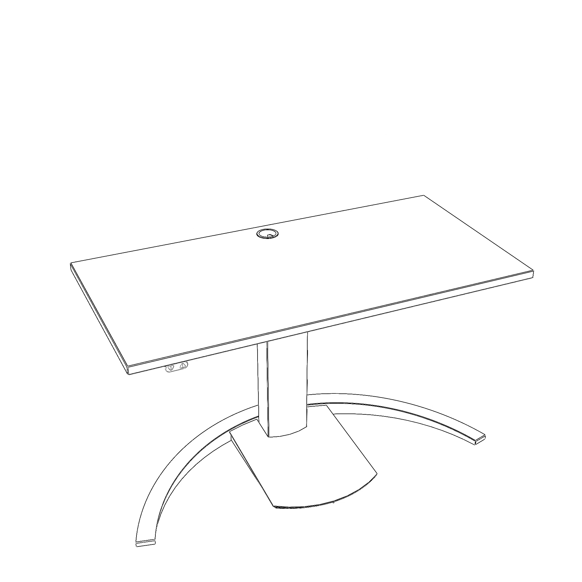Electric Adjustable Desk | 120x60 cm | White with silver frame