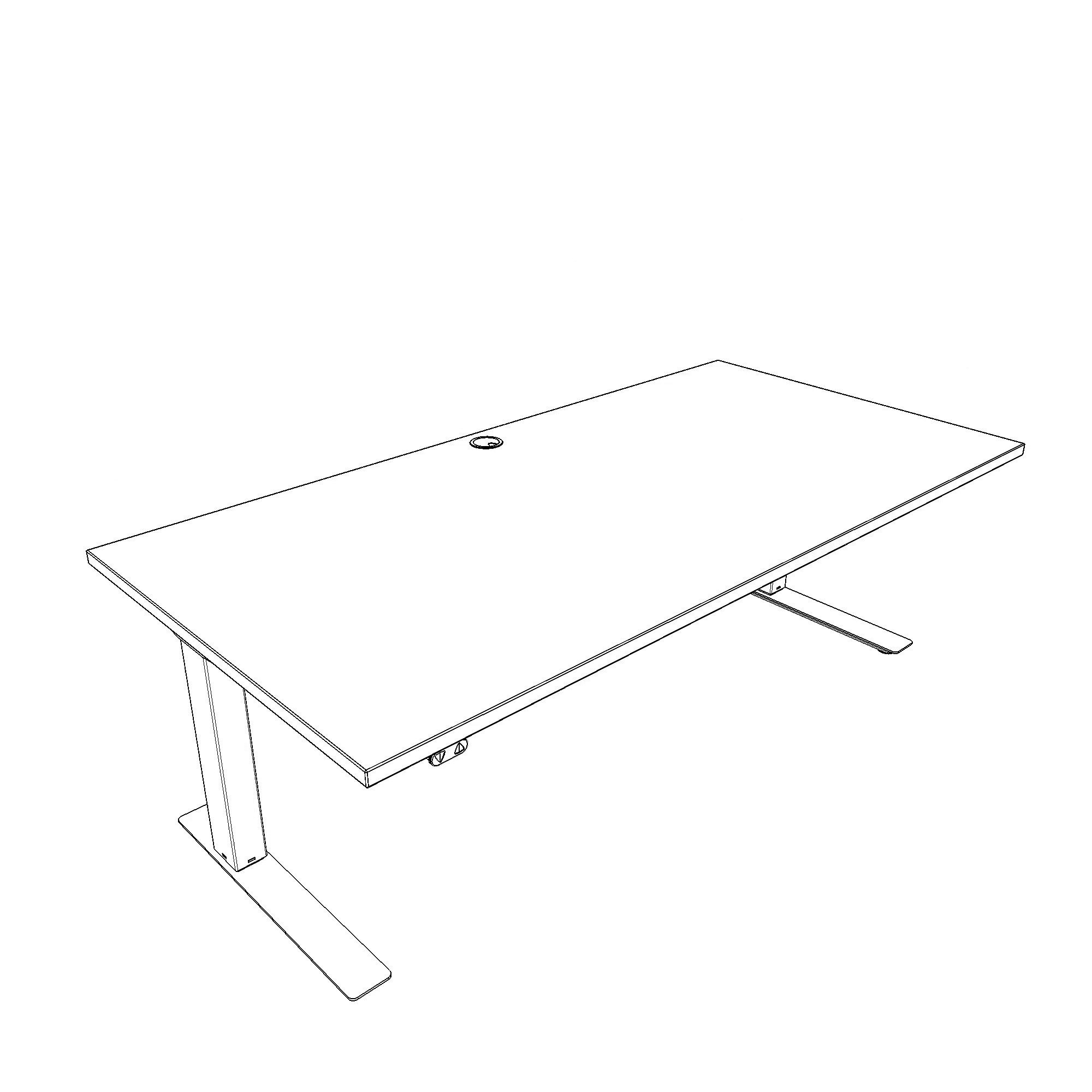 Electric Adjustable Desk | 150x60 cm | Beech with white frame