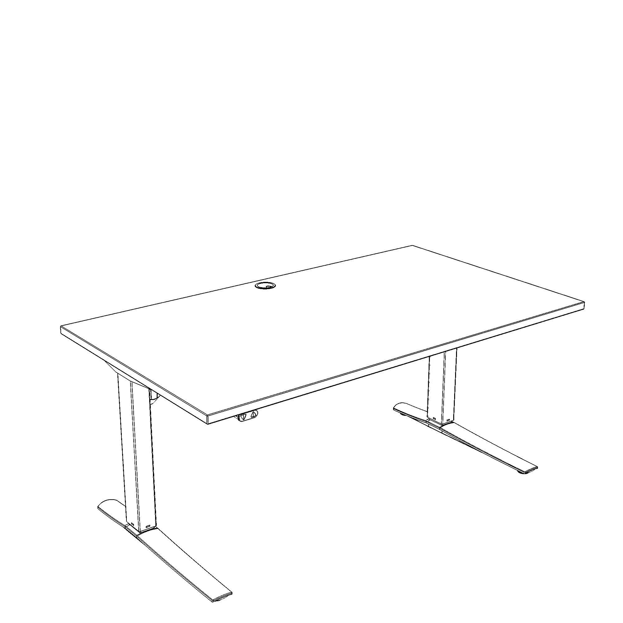 Electric Adjustable Desk | 150x80 cm | White with black frame
