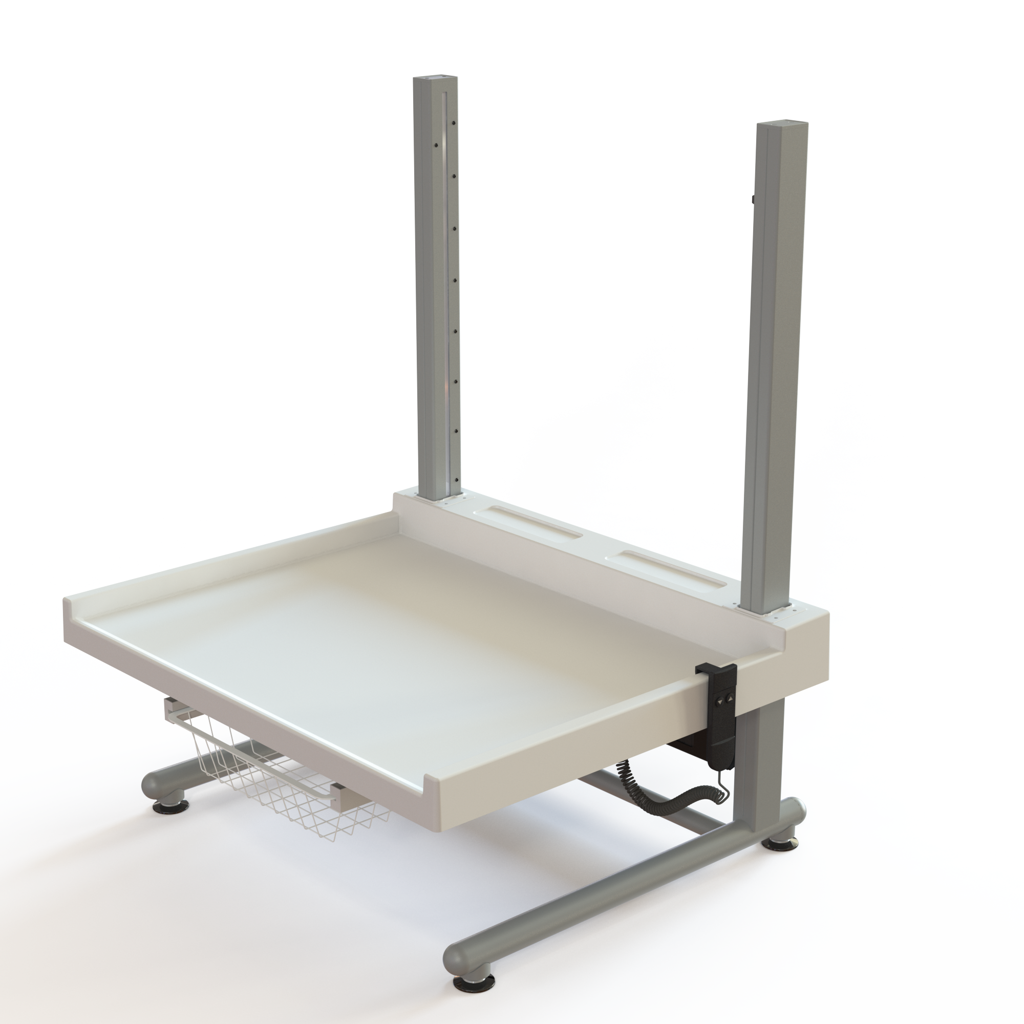 Ergonomic free-standing baby change table with height adjustment