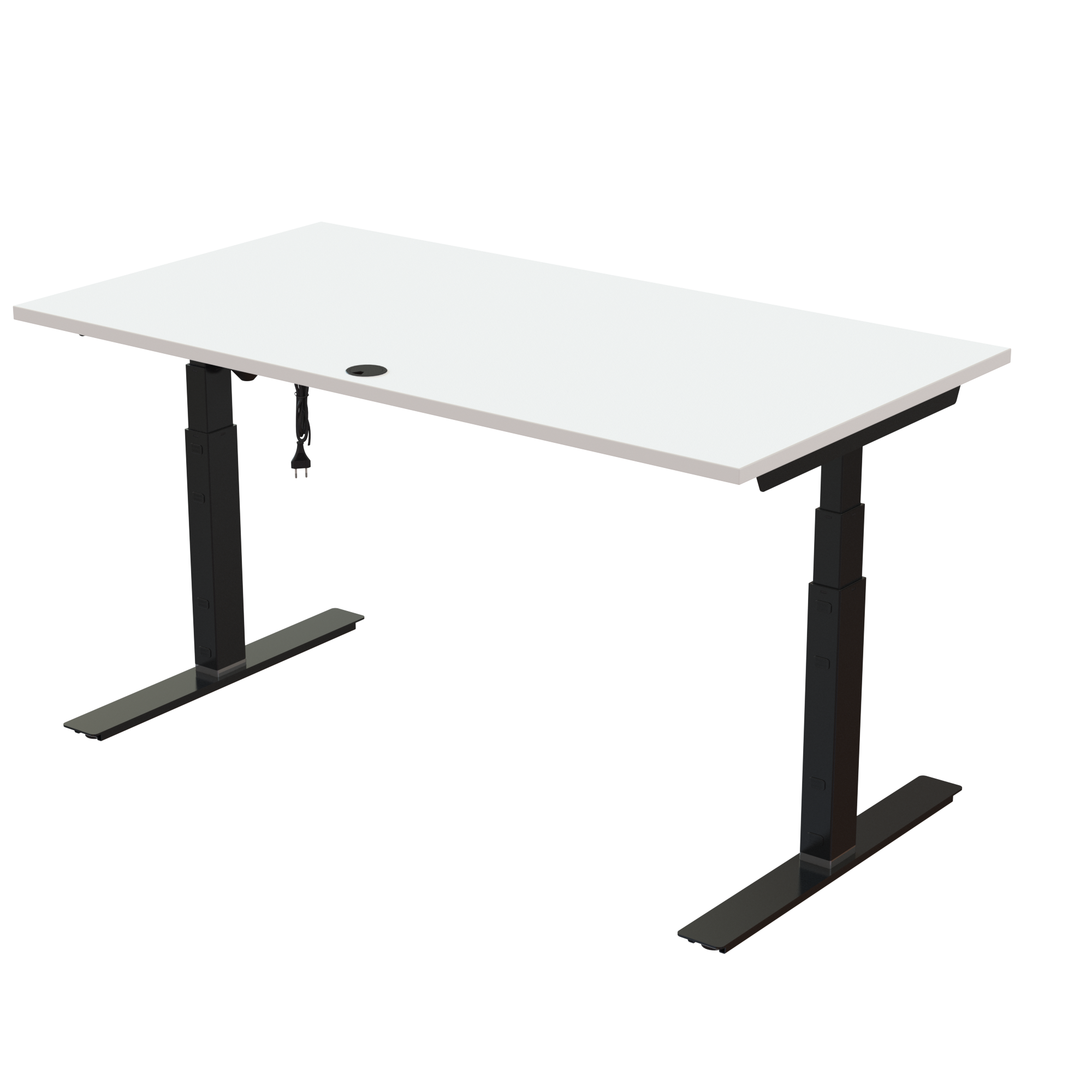 Sit Stand Desk | 150x80 cm | White with black frame