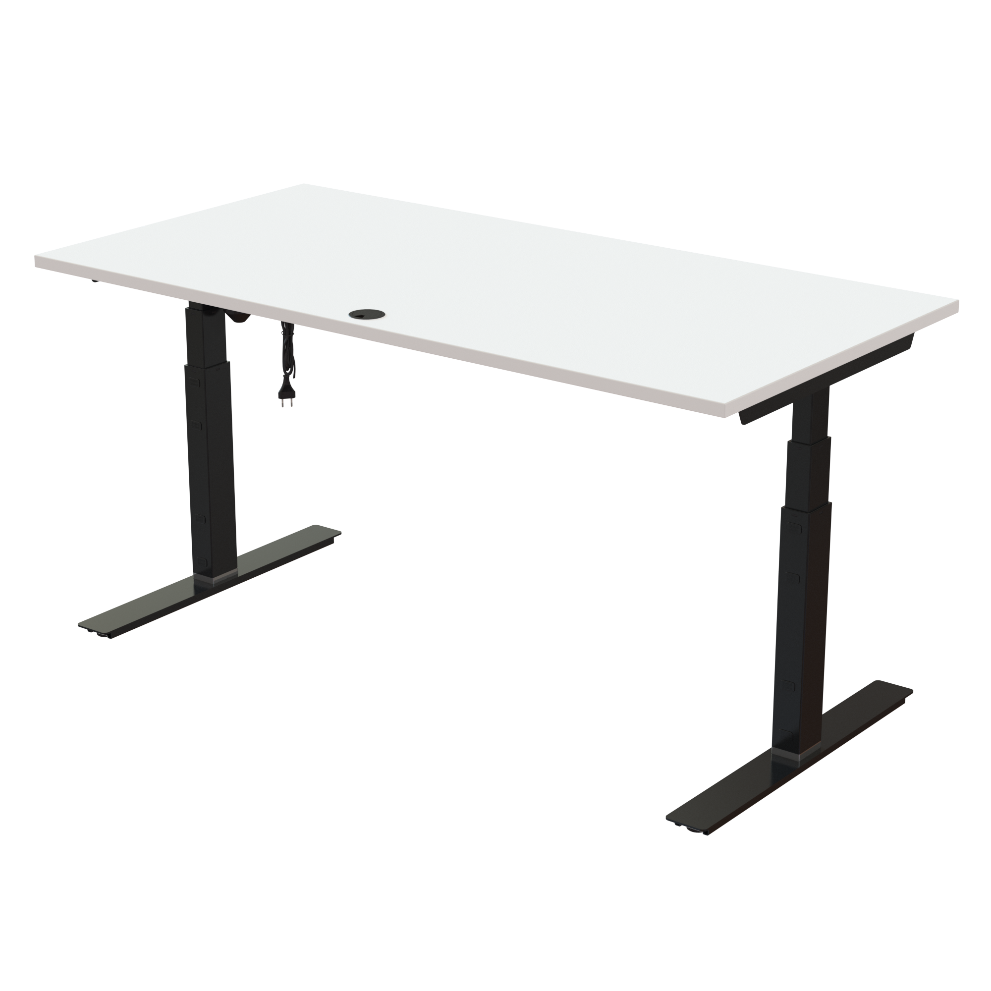 Sit Stand Desk | 160x80 cm | White with black frame