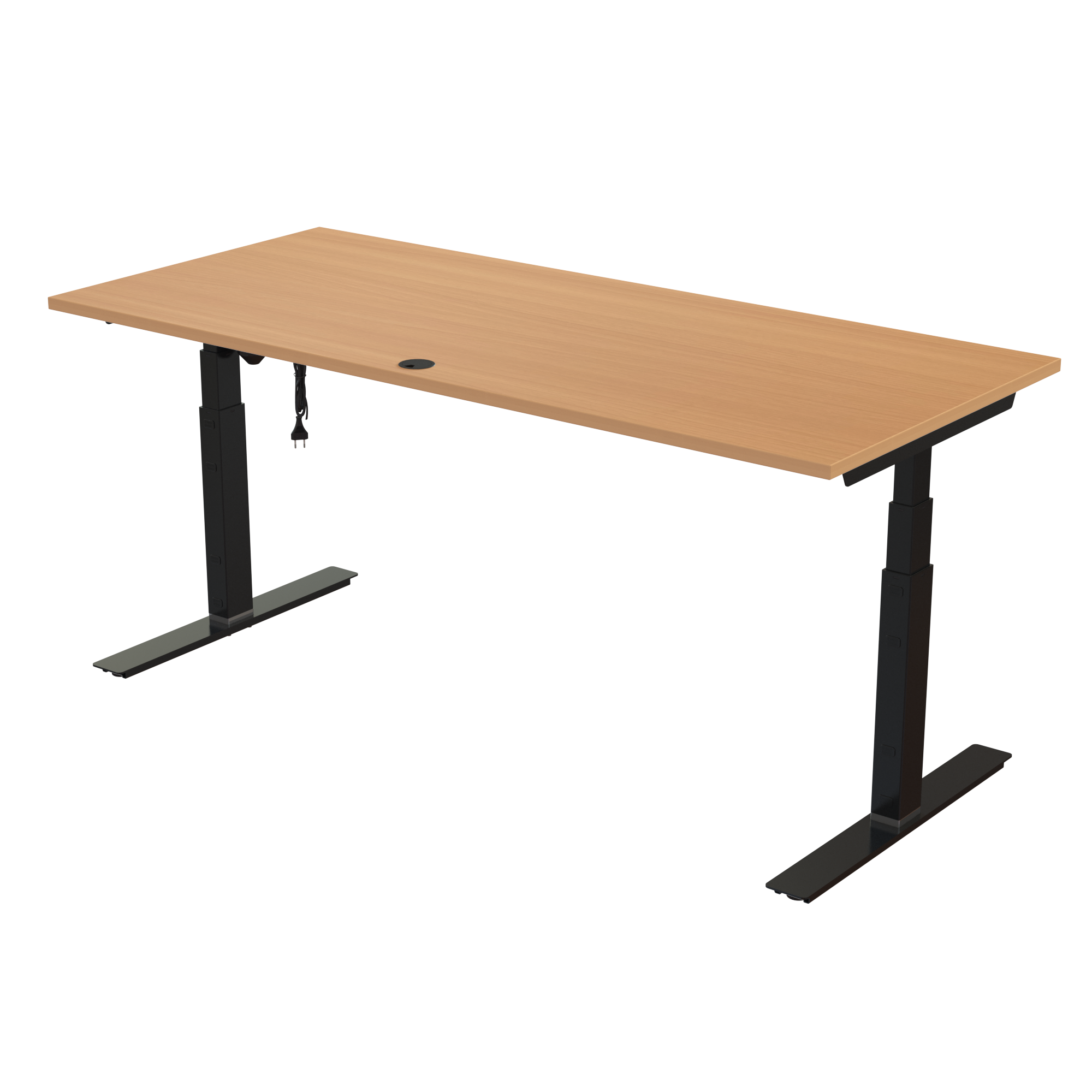 Sit Stand Desk | 180x80 cm | Beech with black frame