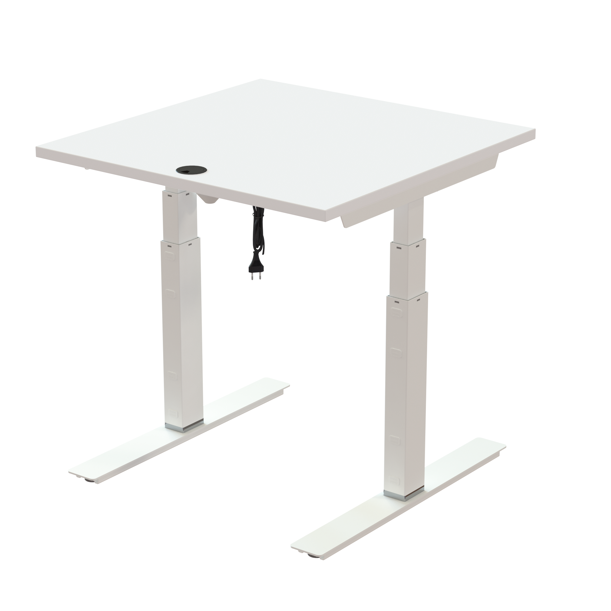 Sit Stand Desk | 80x80 cm | White with white frame