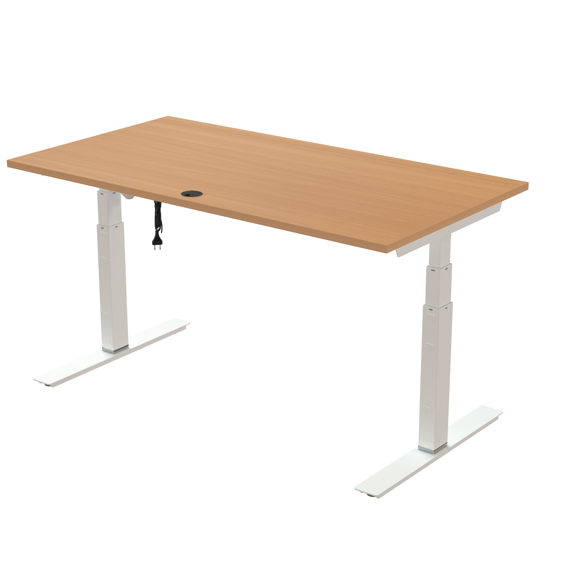 Sit Stand Desk | 150x80 cm | Beech with white frame