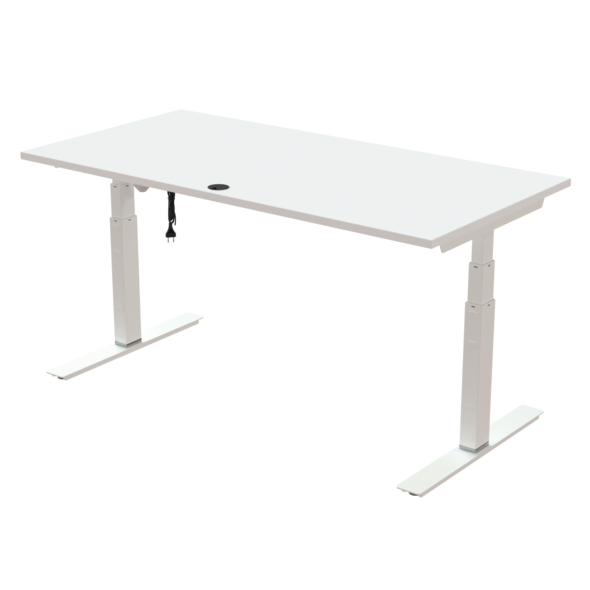 Sit Stand Desk | 160x80 cm | White with white frame