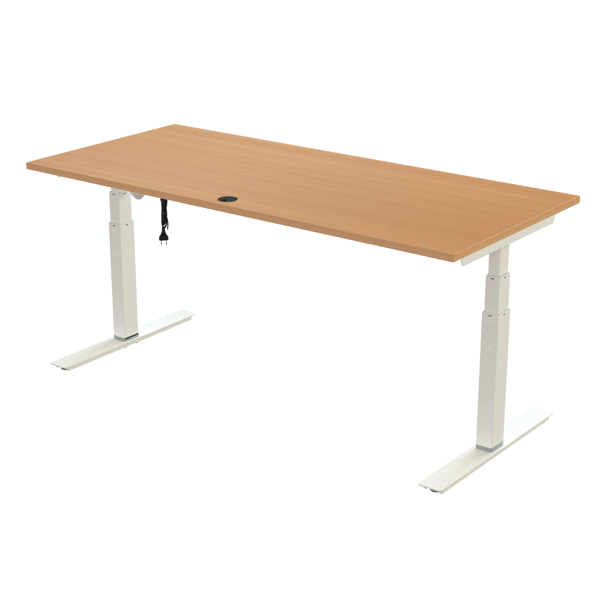 Sit Stand Desk | 180x80 cm | Beech with white frame