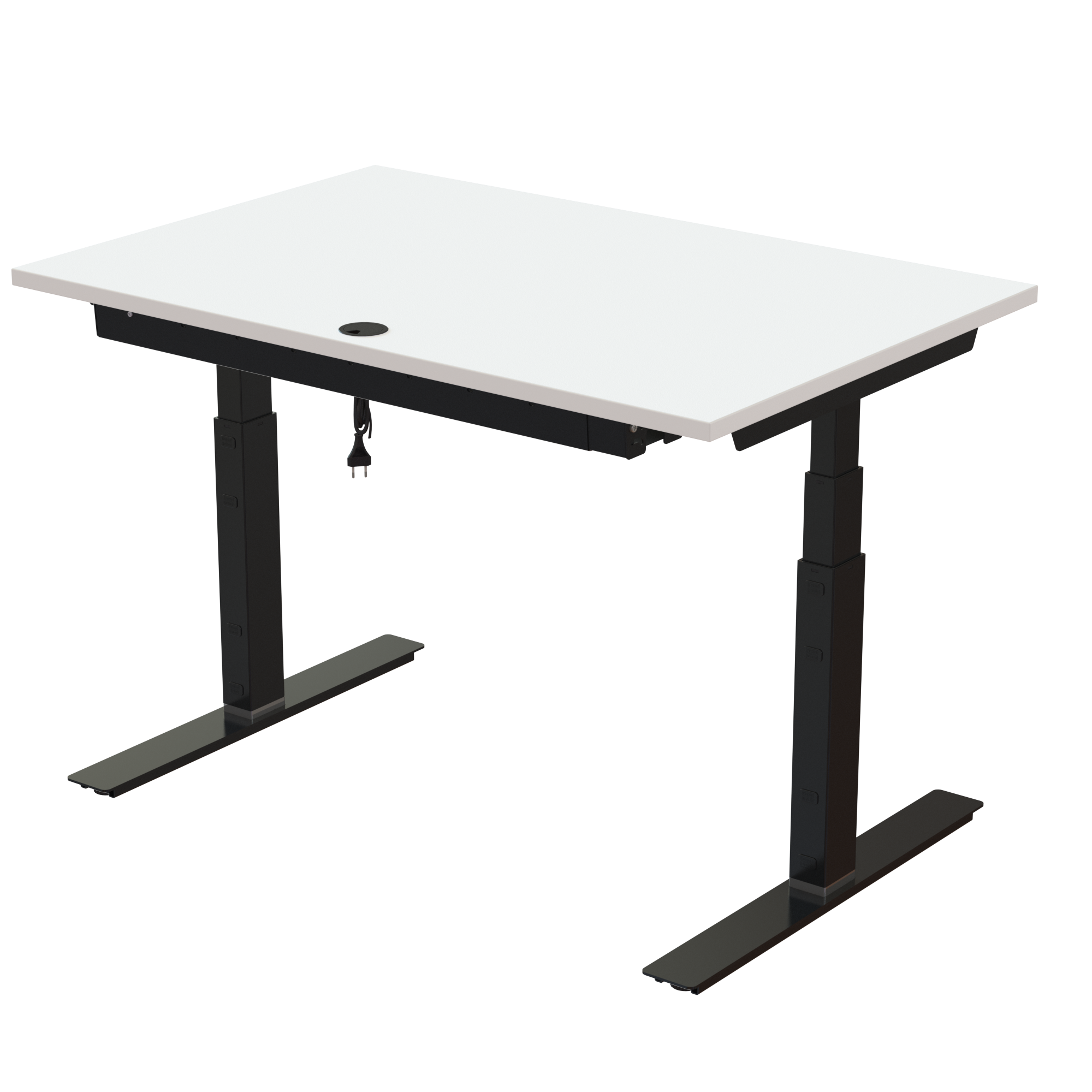 Sit Stand Desk | 120x80 cm | White with black frame