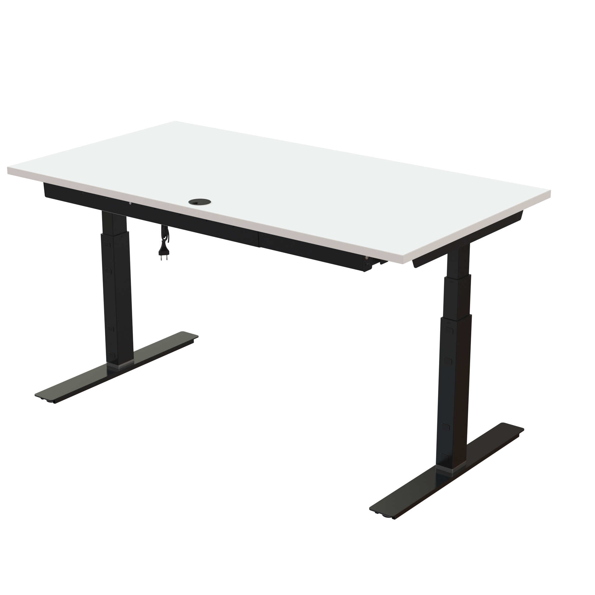 Sit Stand Desk | 150x80 cm | White with black frame