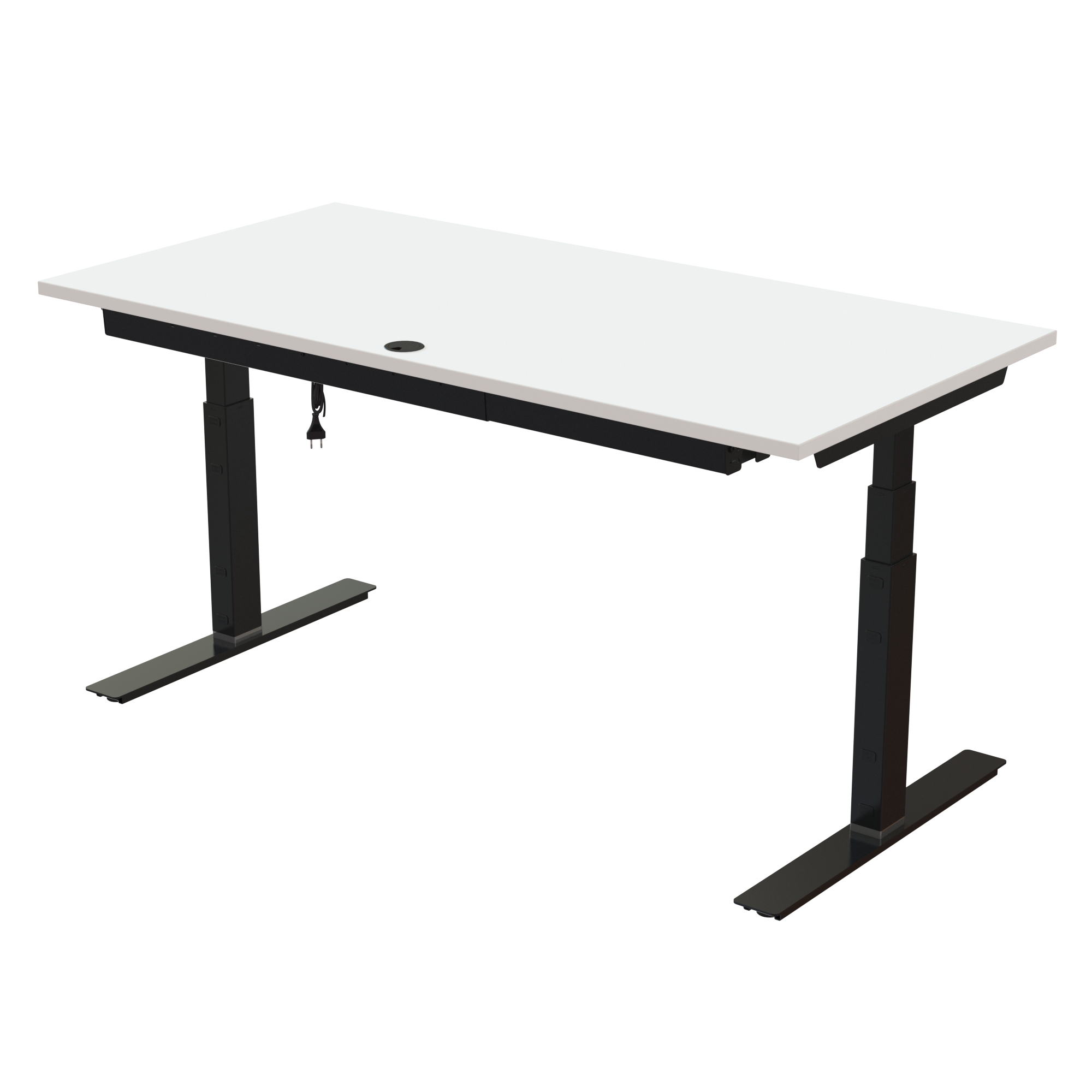 Sit Stand Desk | 160x80 cm | White with black frame