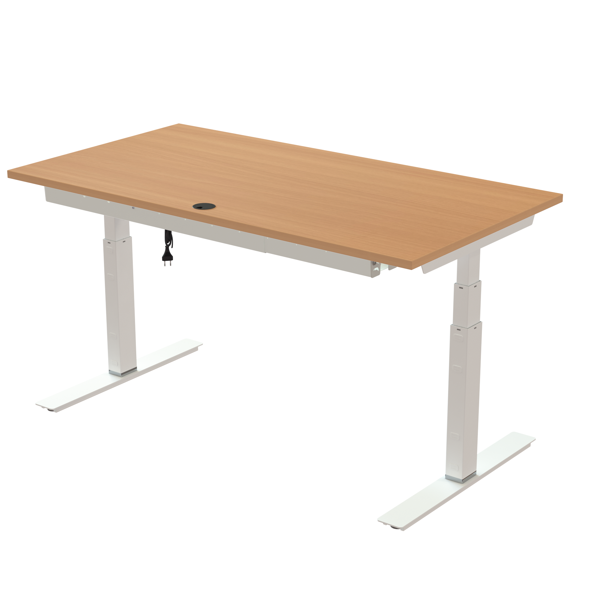 Sit Stand Desk | 150x80 cm | Beech with white frame