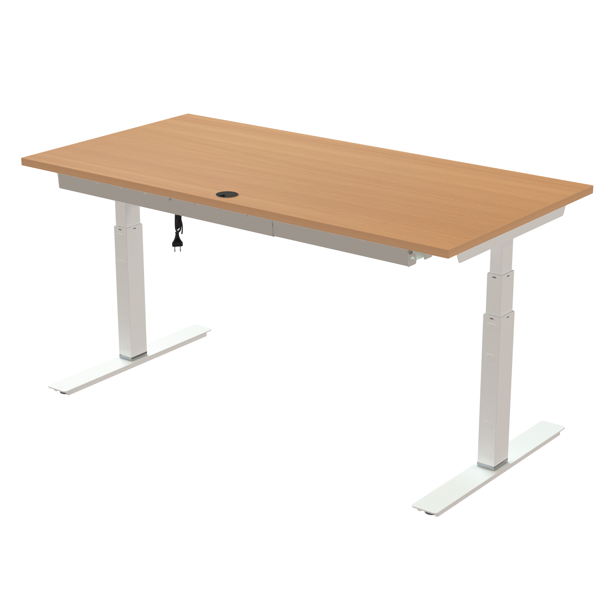 Sit Stand Desk | 160x80 cm | Beech with white frame