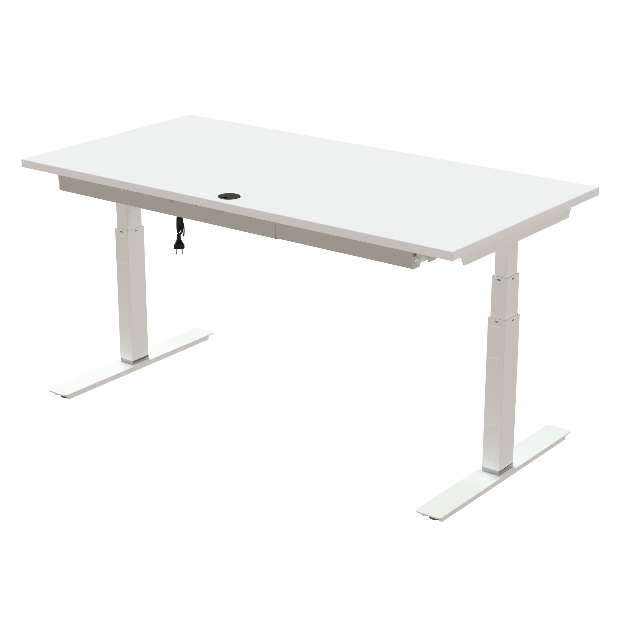 Sit Stand Desk | 160x80 cm | White with white frame