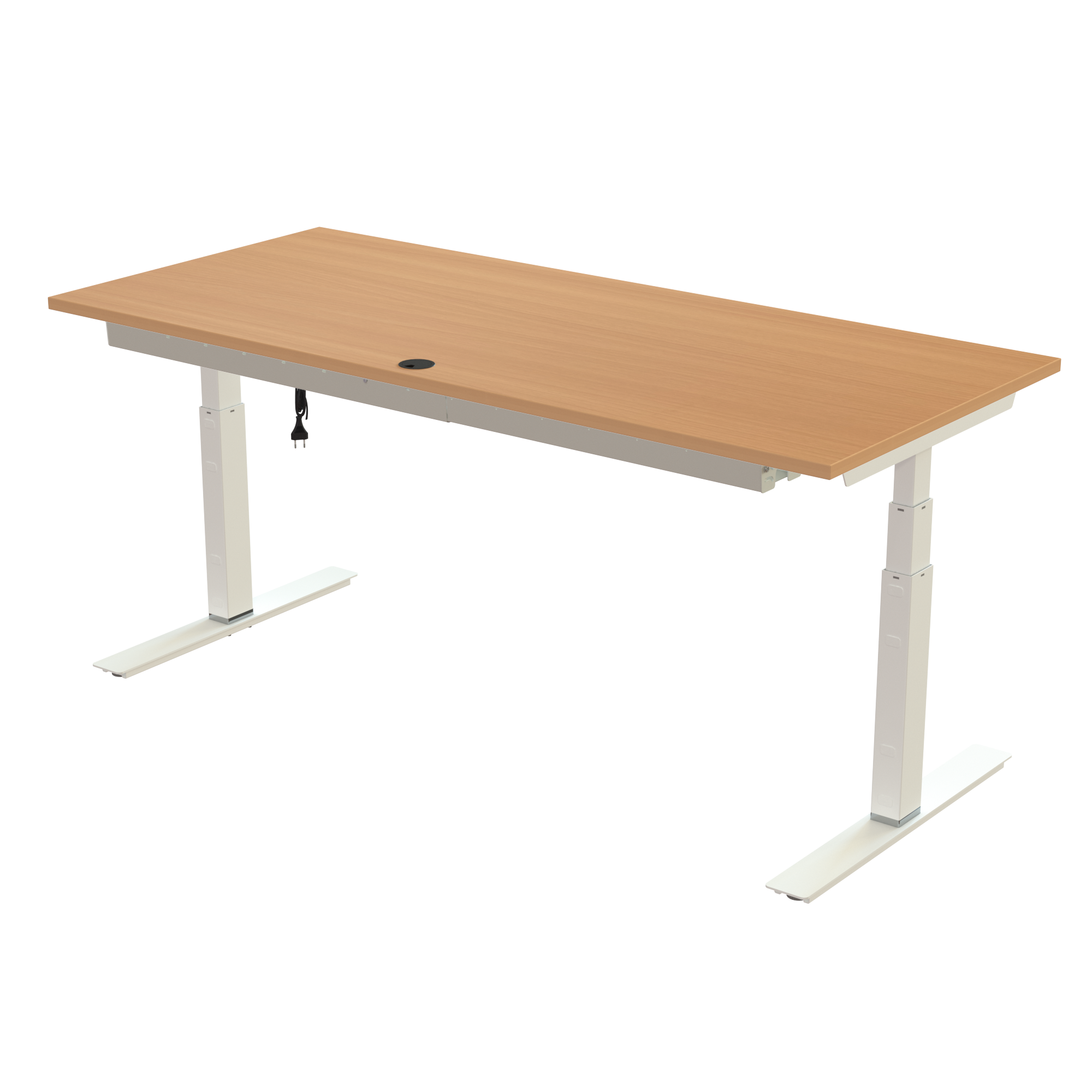 Sit Stand Desk | 180x80 cm | Beech with white frame