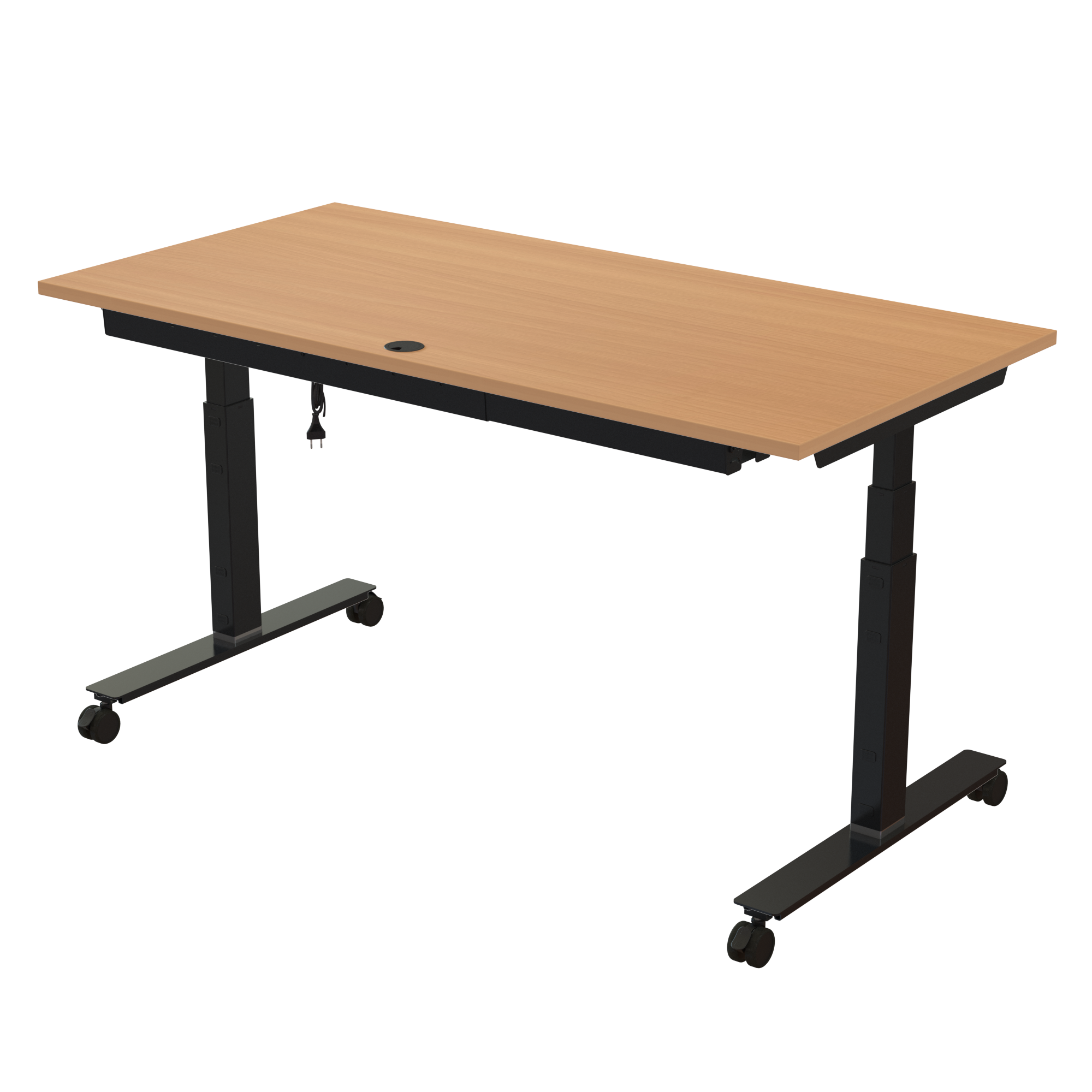 Sit Stand Desk | 160x80 cm | Beech with black frame