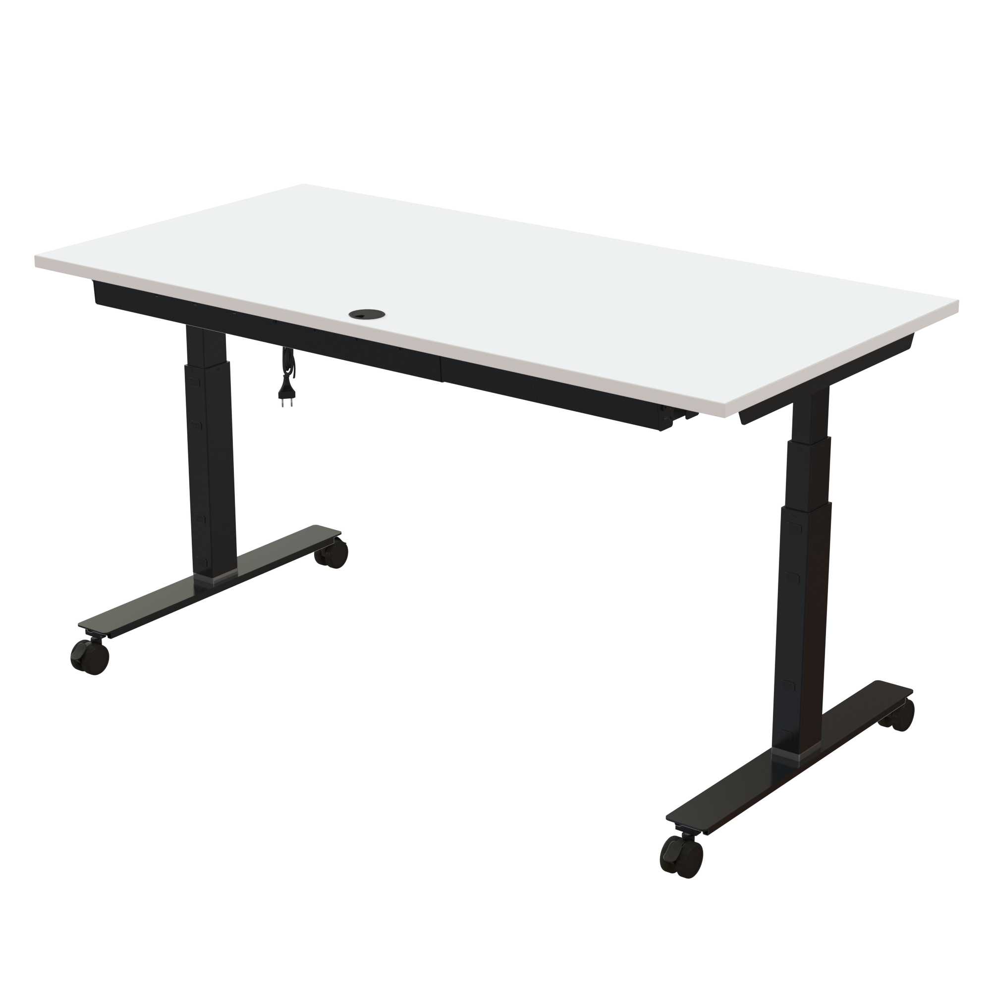 Sit Stand Desk | 160x80 cm | White with black frame