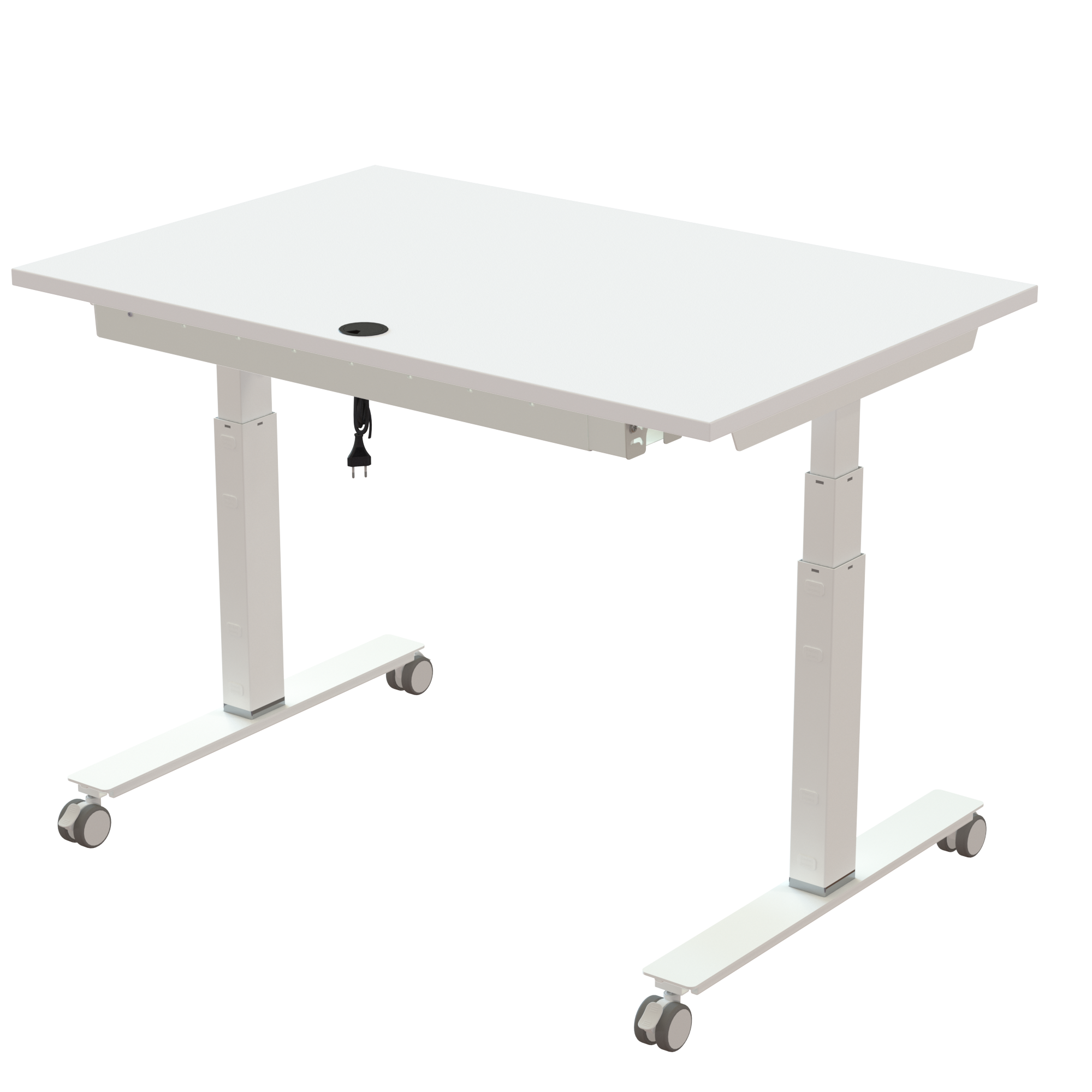 Sit Stand Desk | 120x80 cm | White with white frame