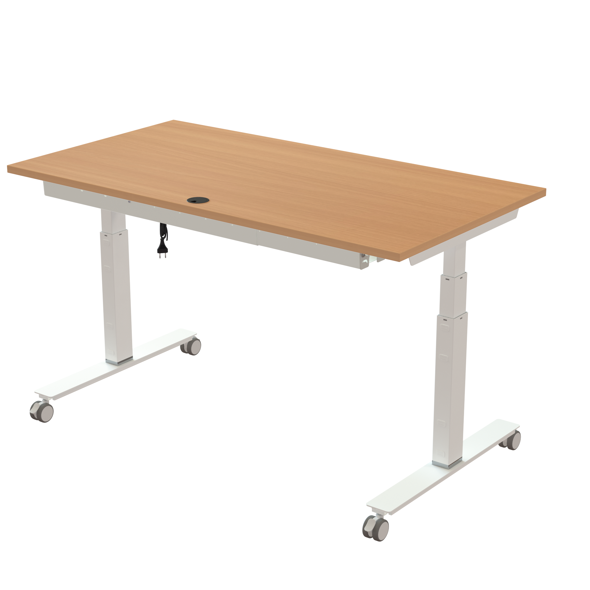 Sit Stand Desk | 150x80 cm | Beech with white frame