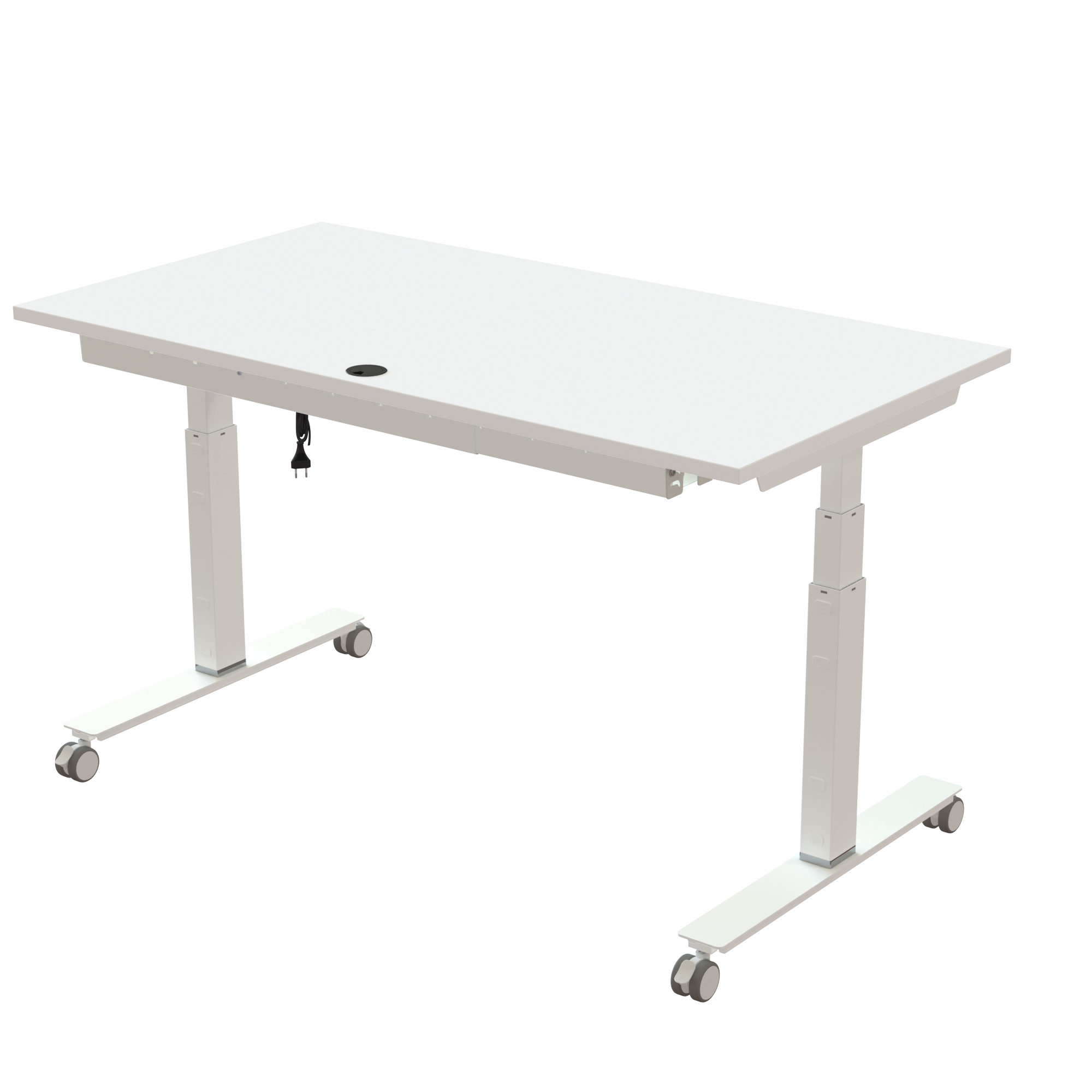 Sit Stand Desk | 150x80 cm | White with white frame