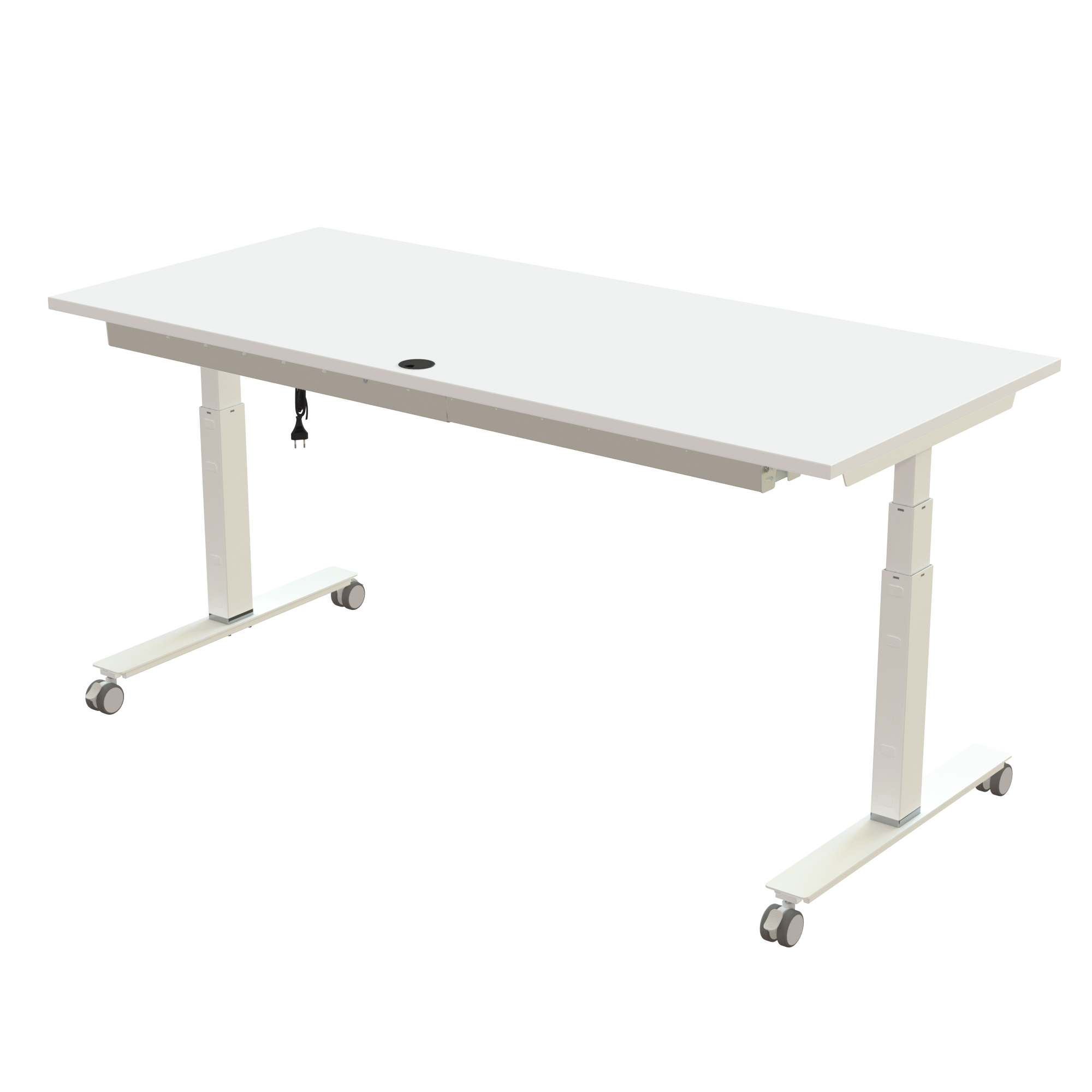 Sit Stand Desk | 180x80 cm | White with white frame