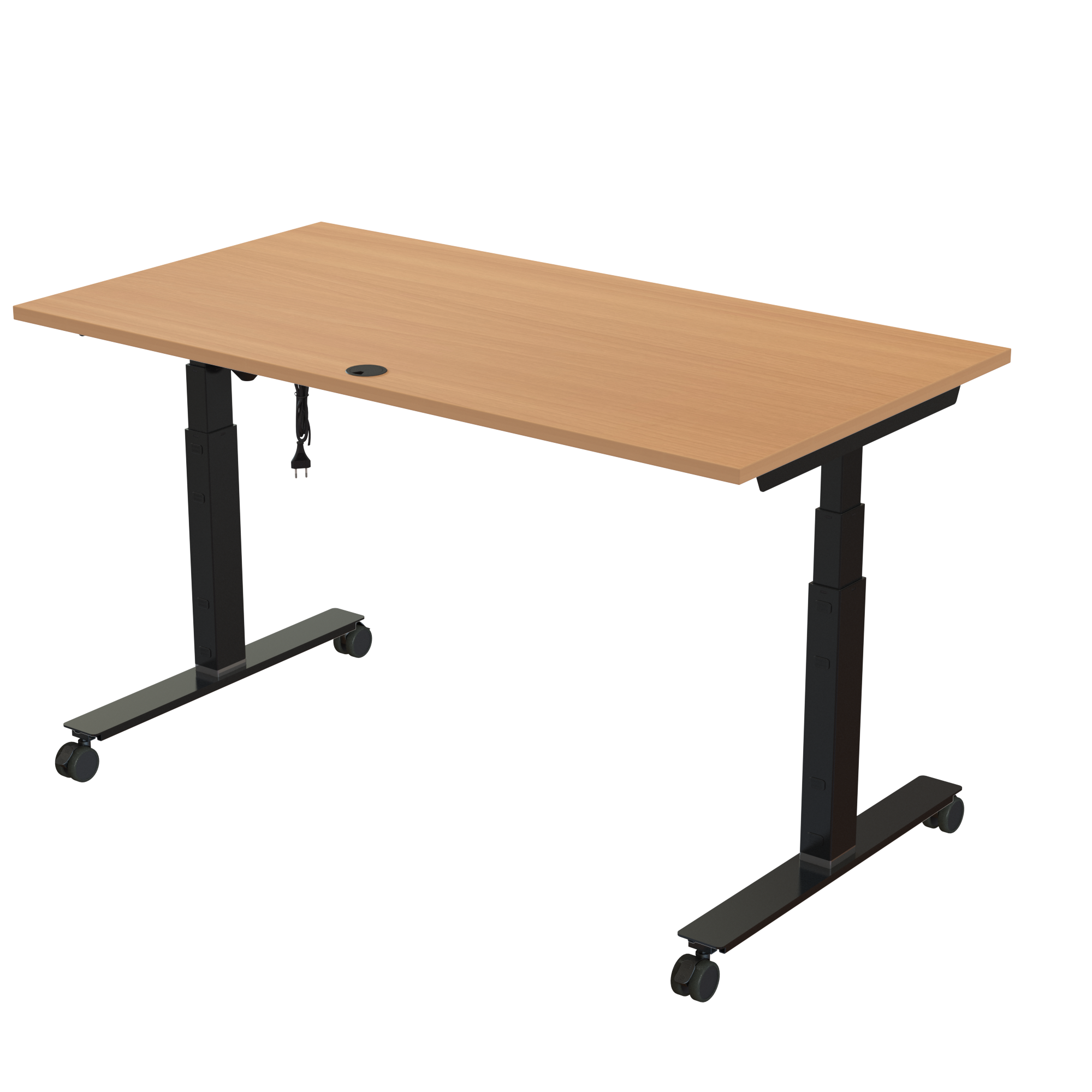 Sit Stand Desk | 150x80 cm | Beech with black frame