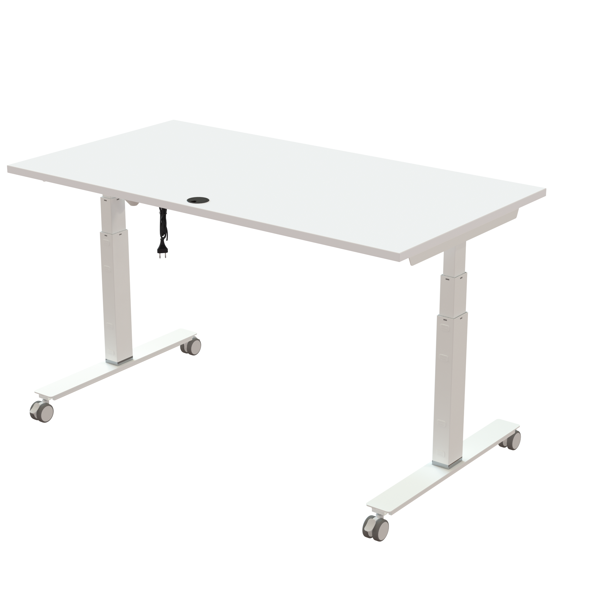 Sit Stand Desk | 150x80 cm | White with white frame