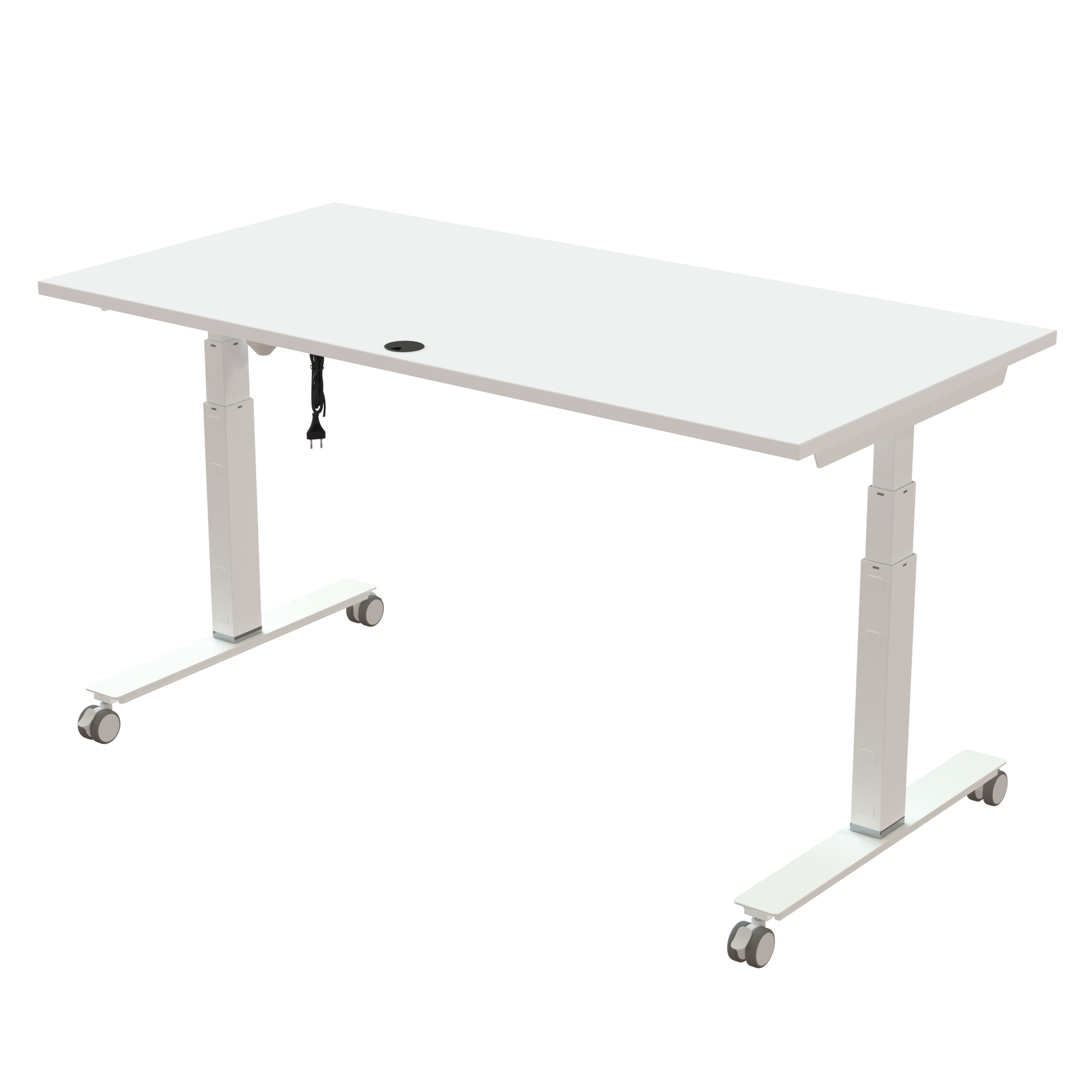 Sit Stand Desk | 160x80 cm | White with white frame