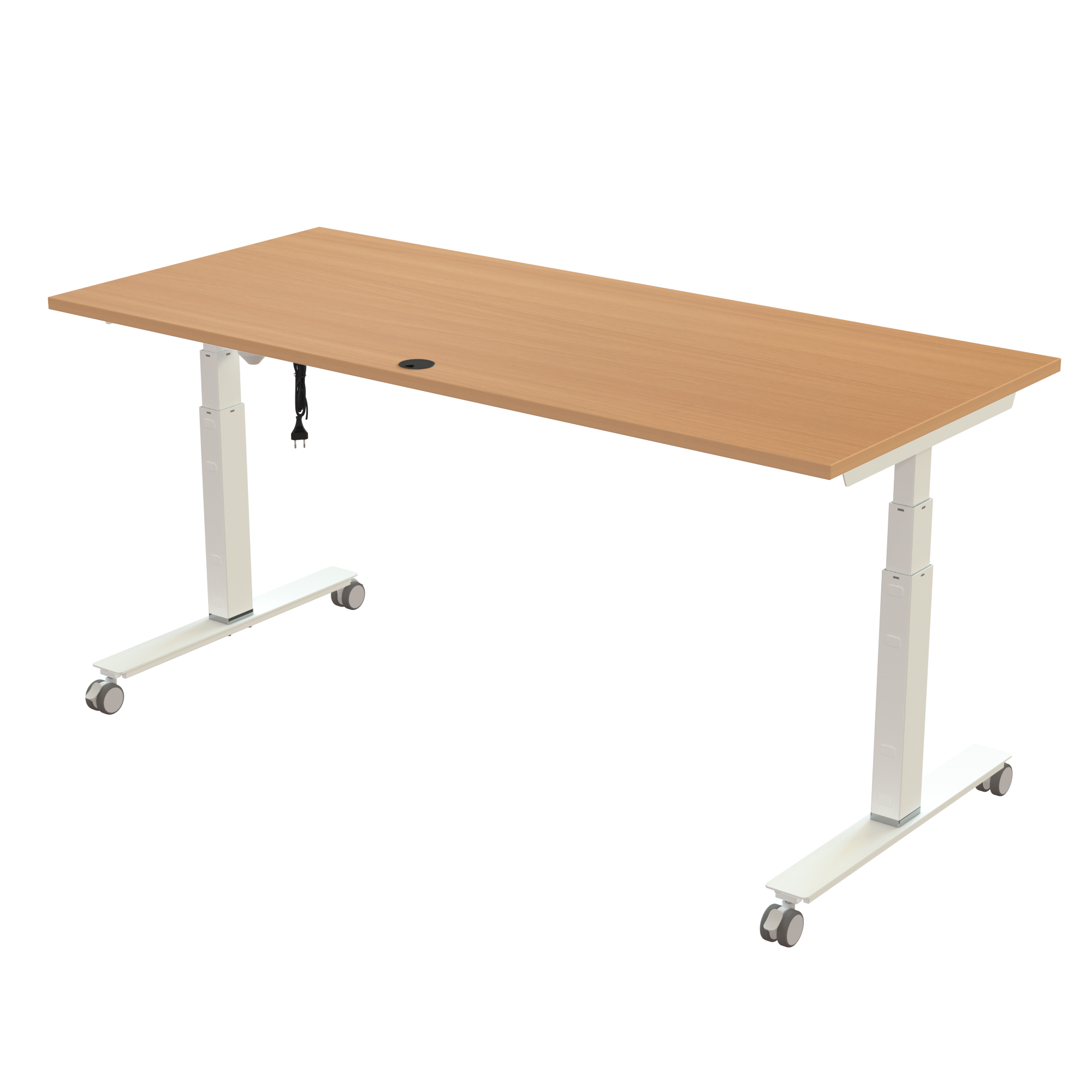 Sit Stand Desk | 180x80 cm | Beech with white frame
