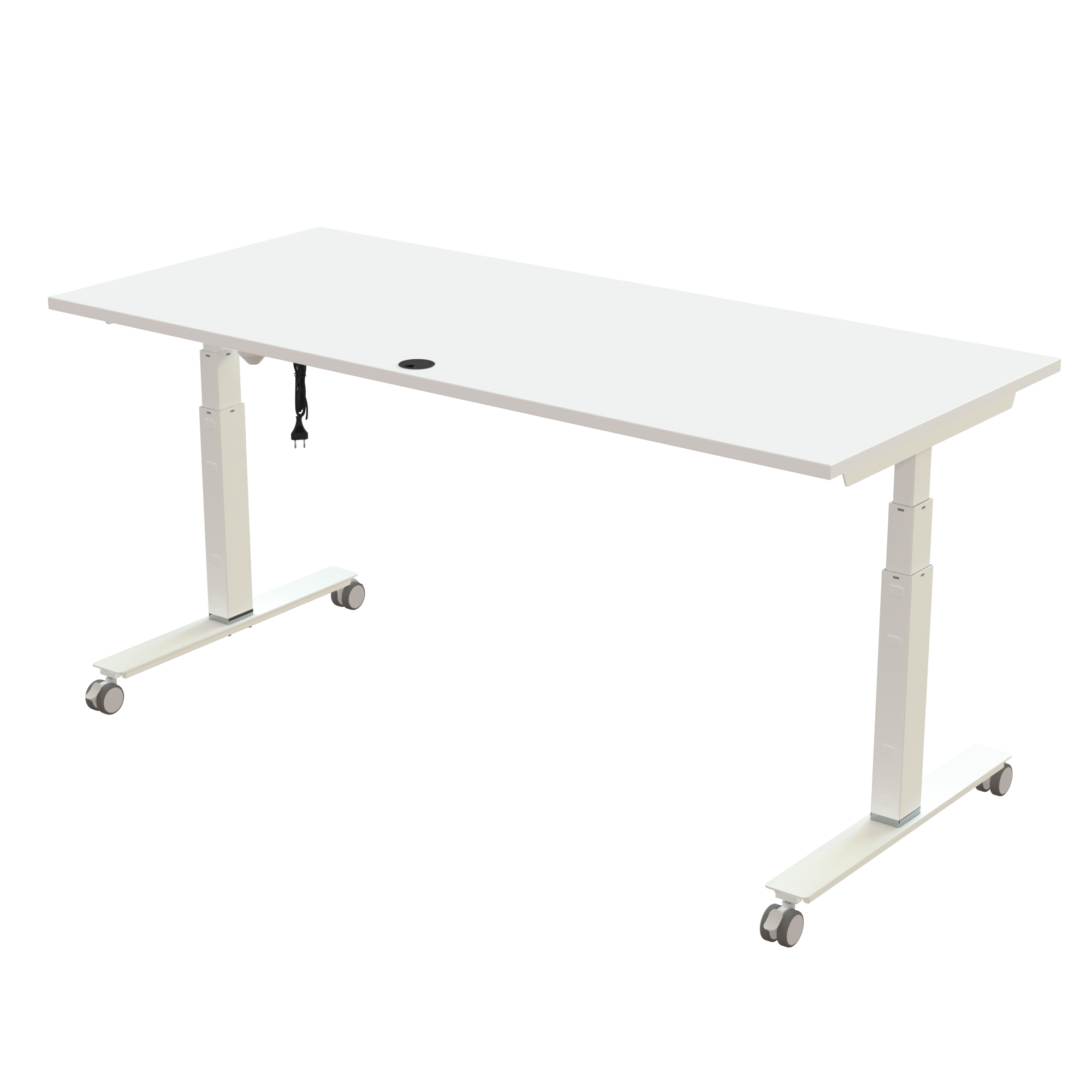 Sit Stand Desk | 180x80 cm | White with white frame