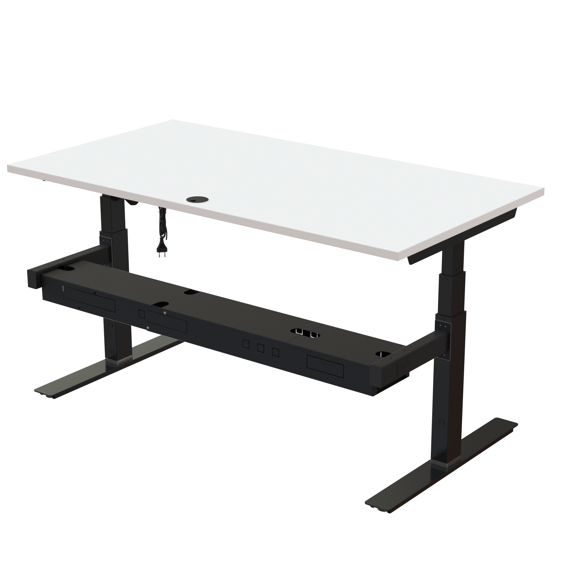 Sit Stand Desk | 150x80 cm | White with black frame