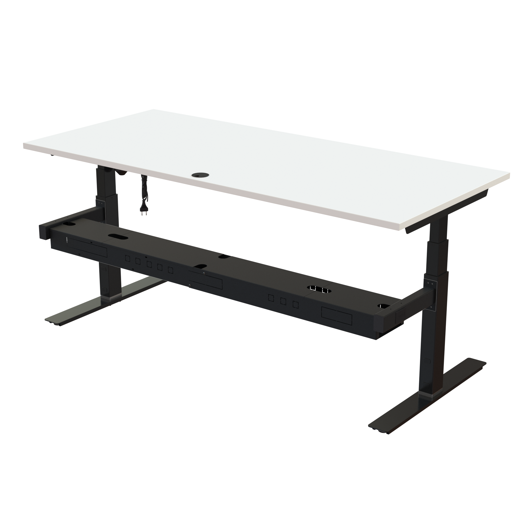 Sit Stand Desk | 180x80 cm | White with black frame