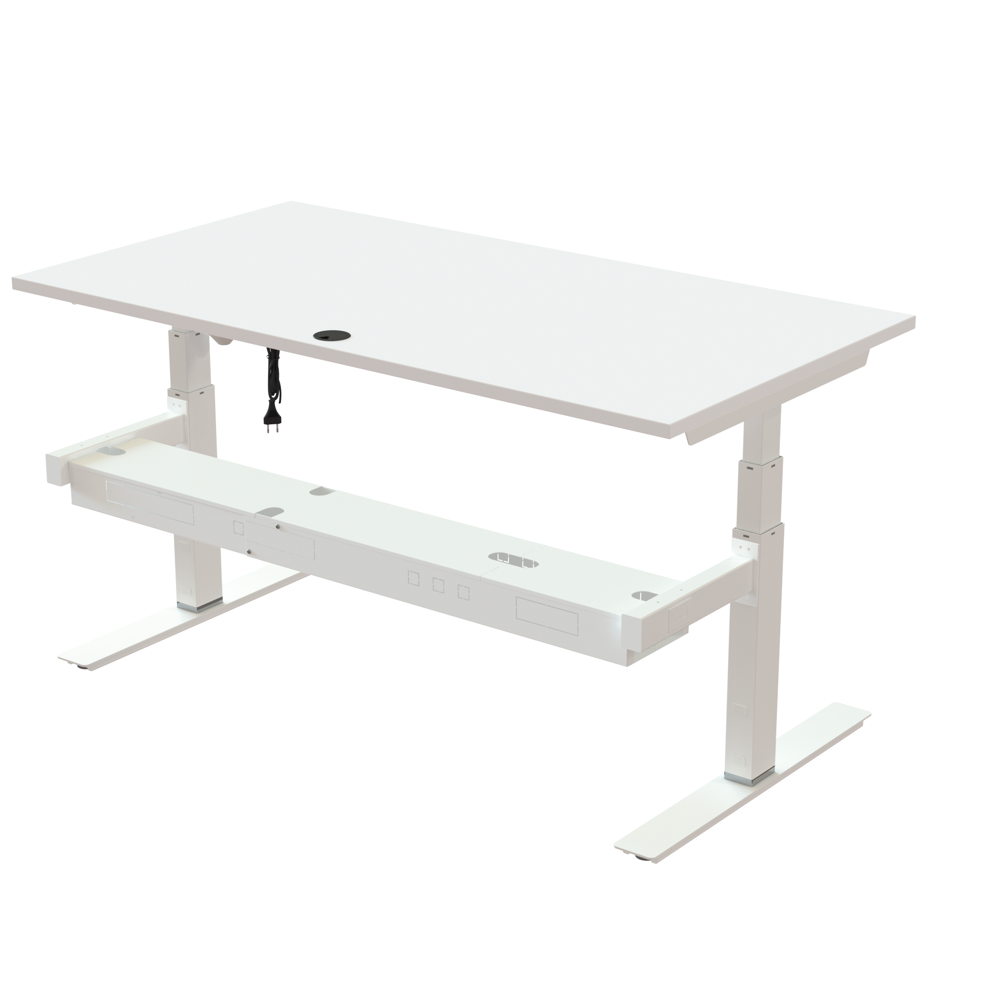 Sit Stand Desk | 150x80 cm | White with white frame
