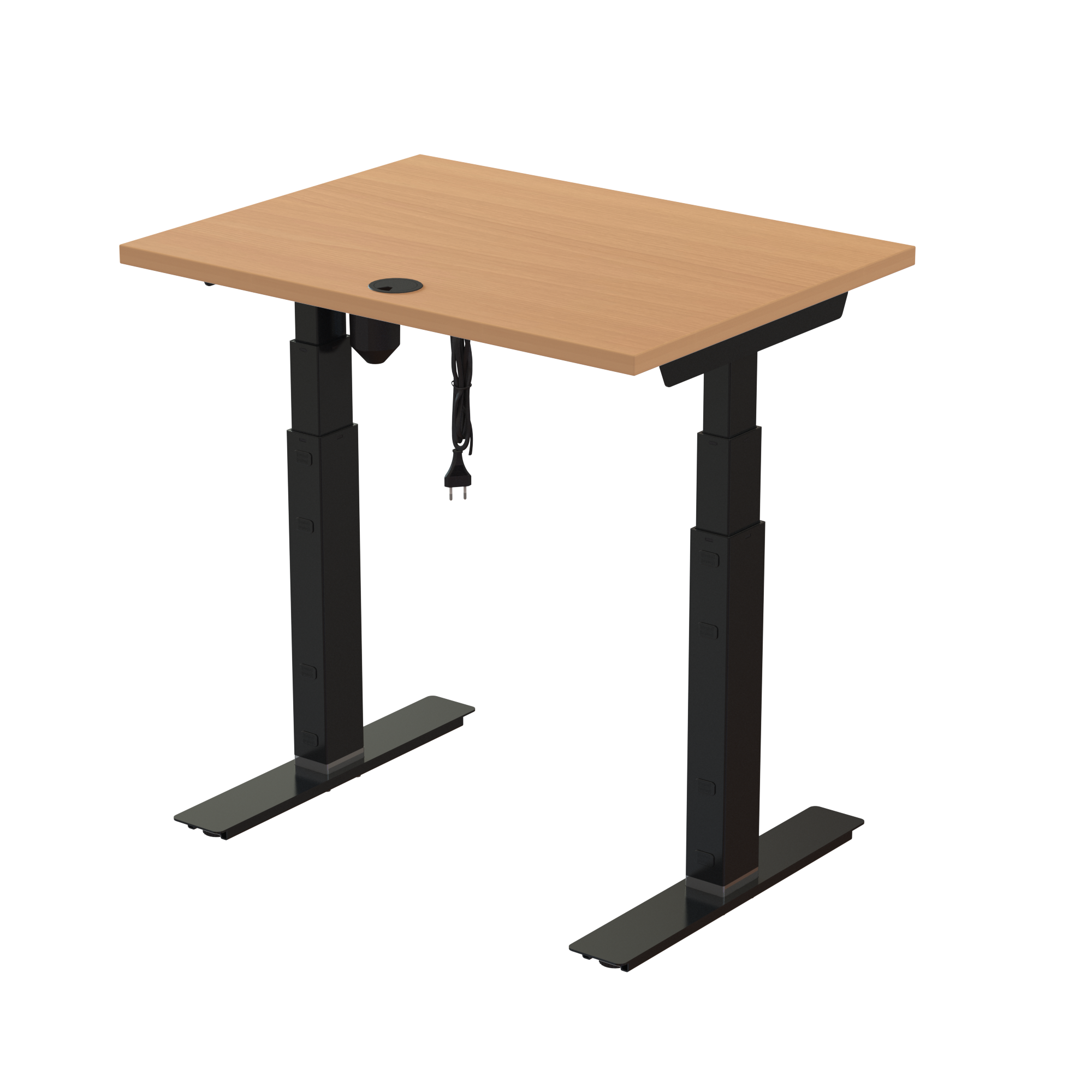 Sit Stand Desk | 80x60 cm | Beech with black frame