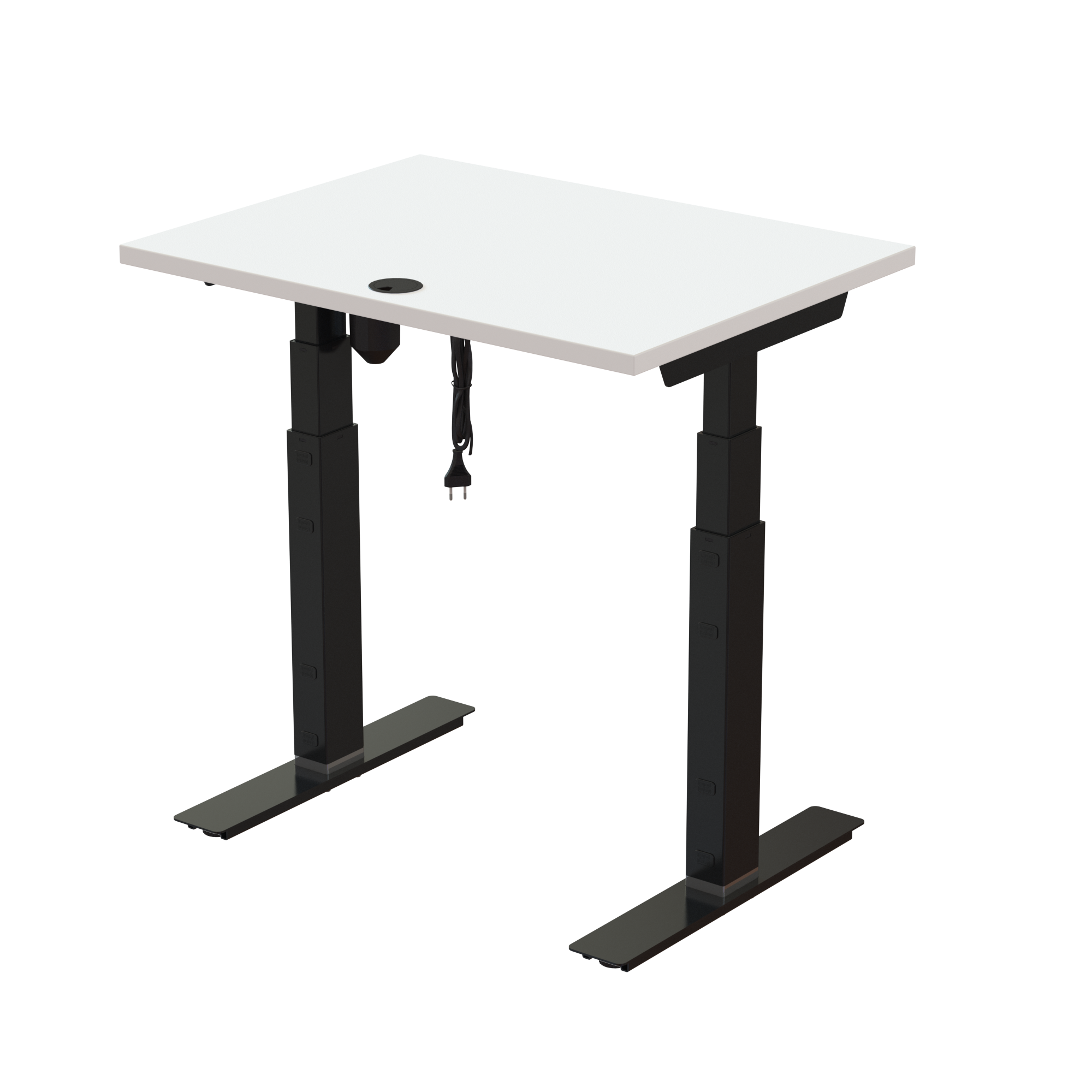 Sit Stand Desk | 80x60 cm | White with black frame