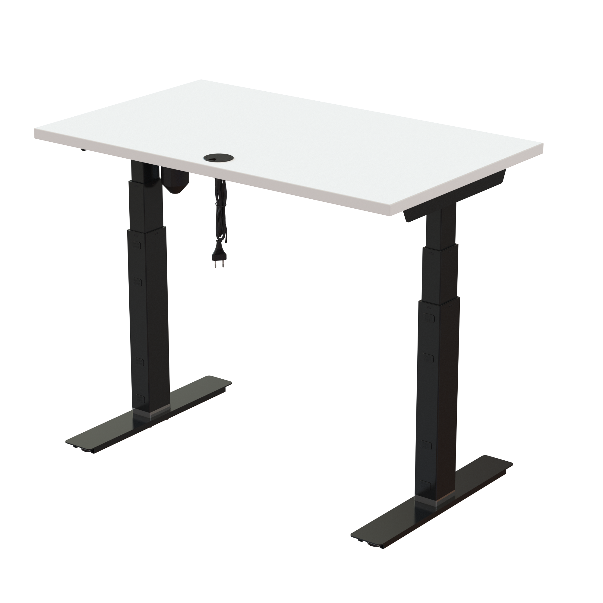 Sit Stand Desk | 100x60 cm | White with black frame