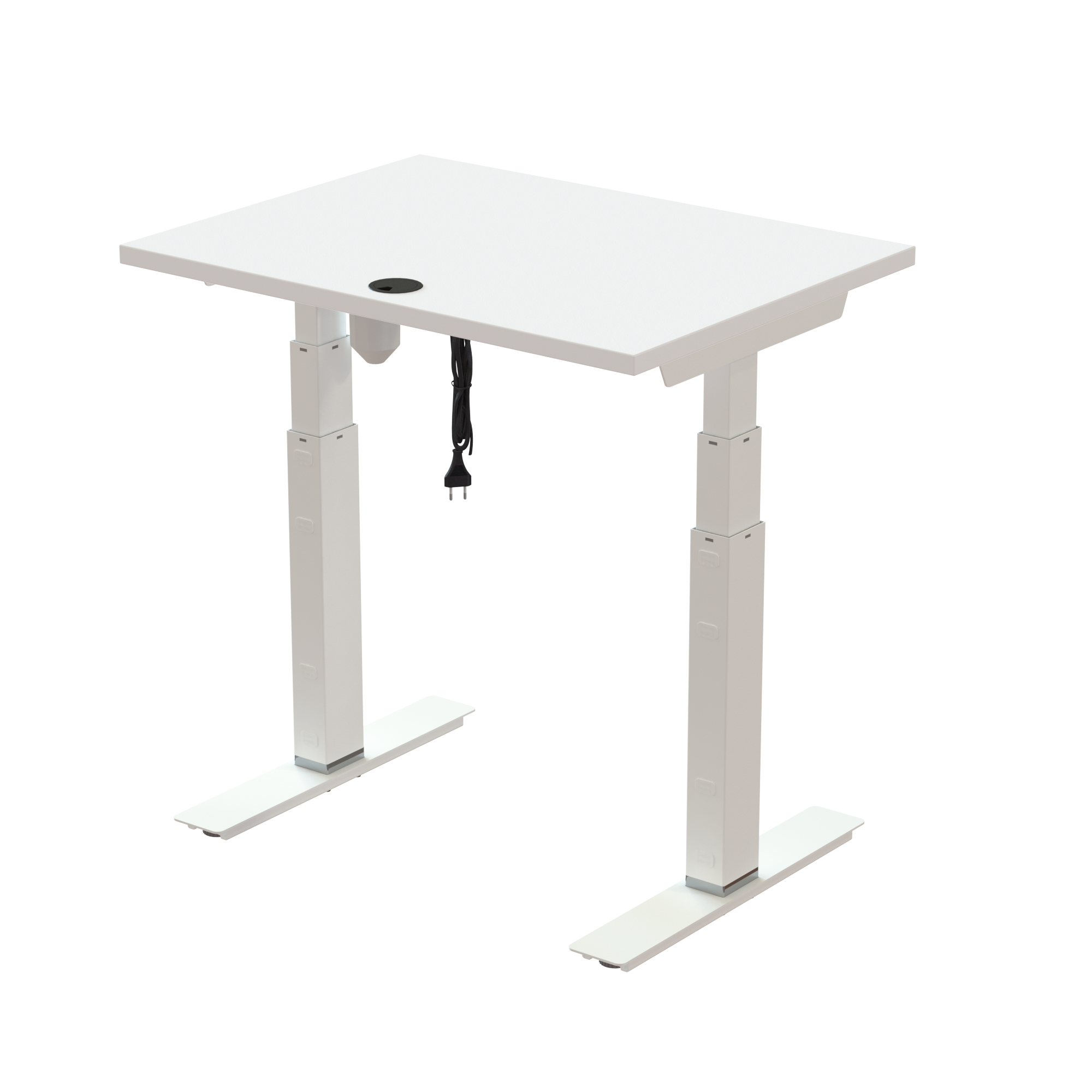 Sit Stand Desk | 80x60 cm | White with white frame