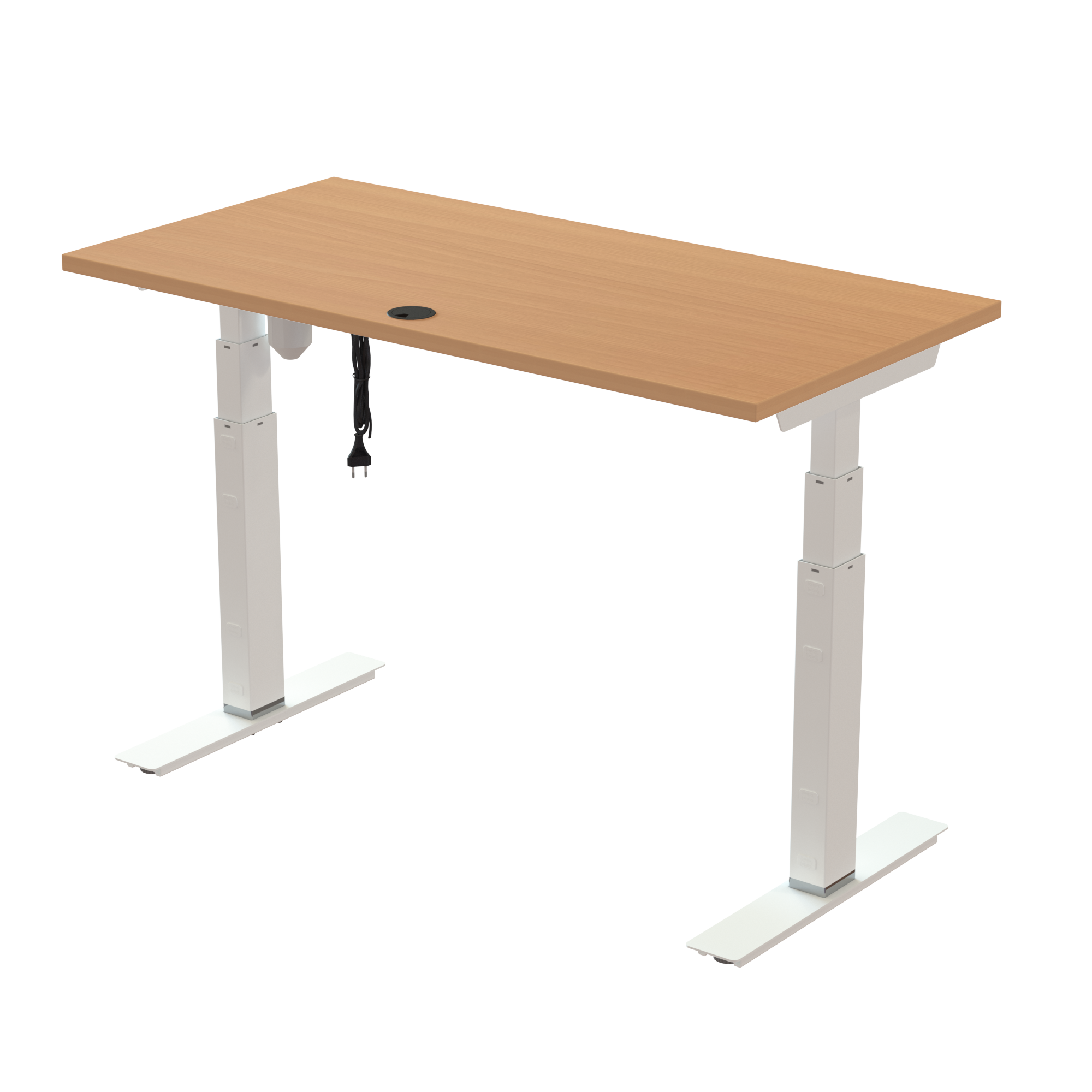 Sit Stand Desk | 120x60 cm | Beech with white frame