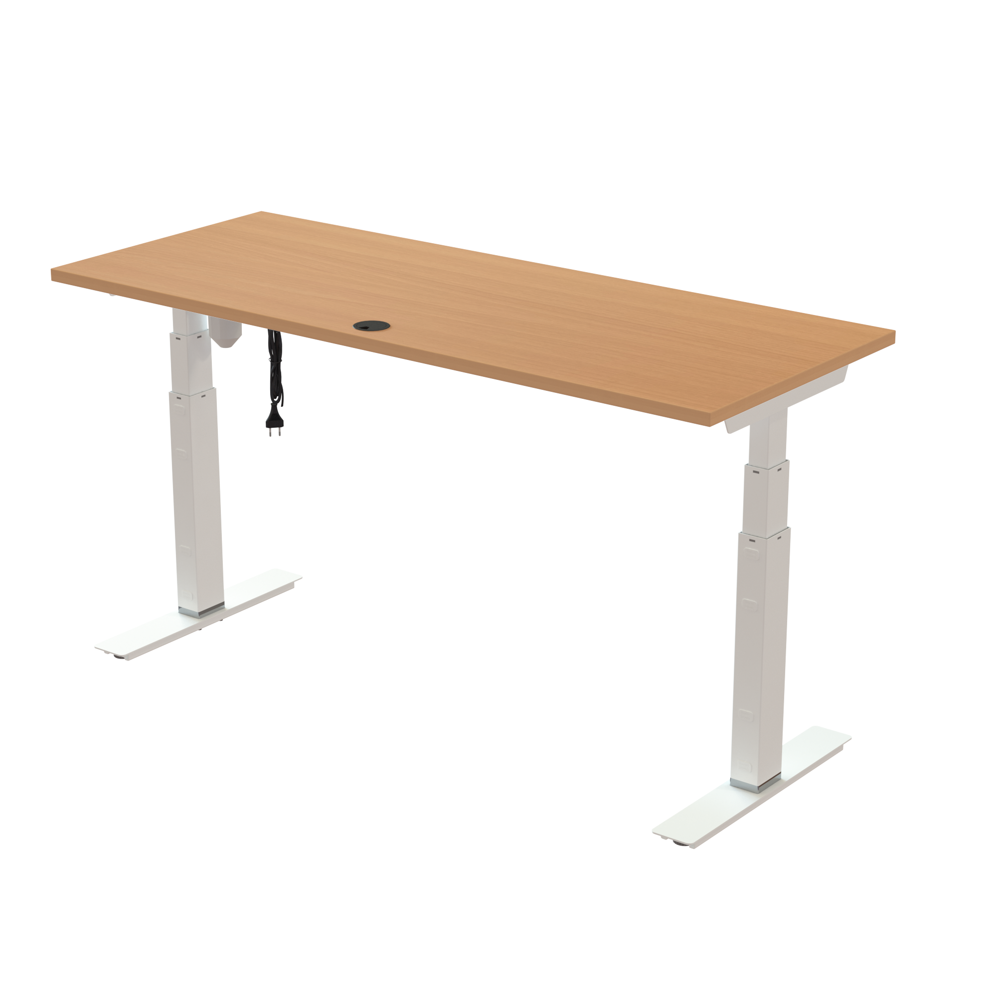 Sit Stand Desk | 150x60 cm | Beech with white frame