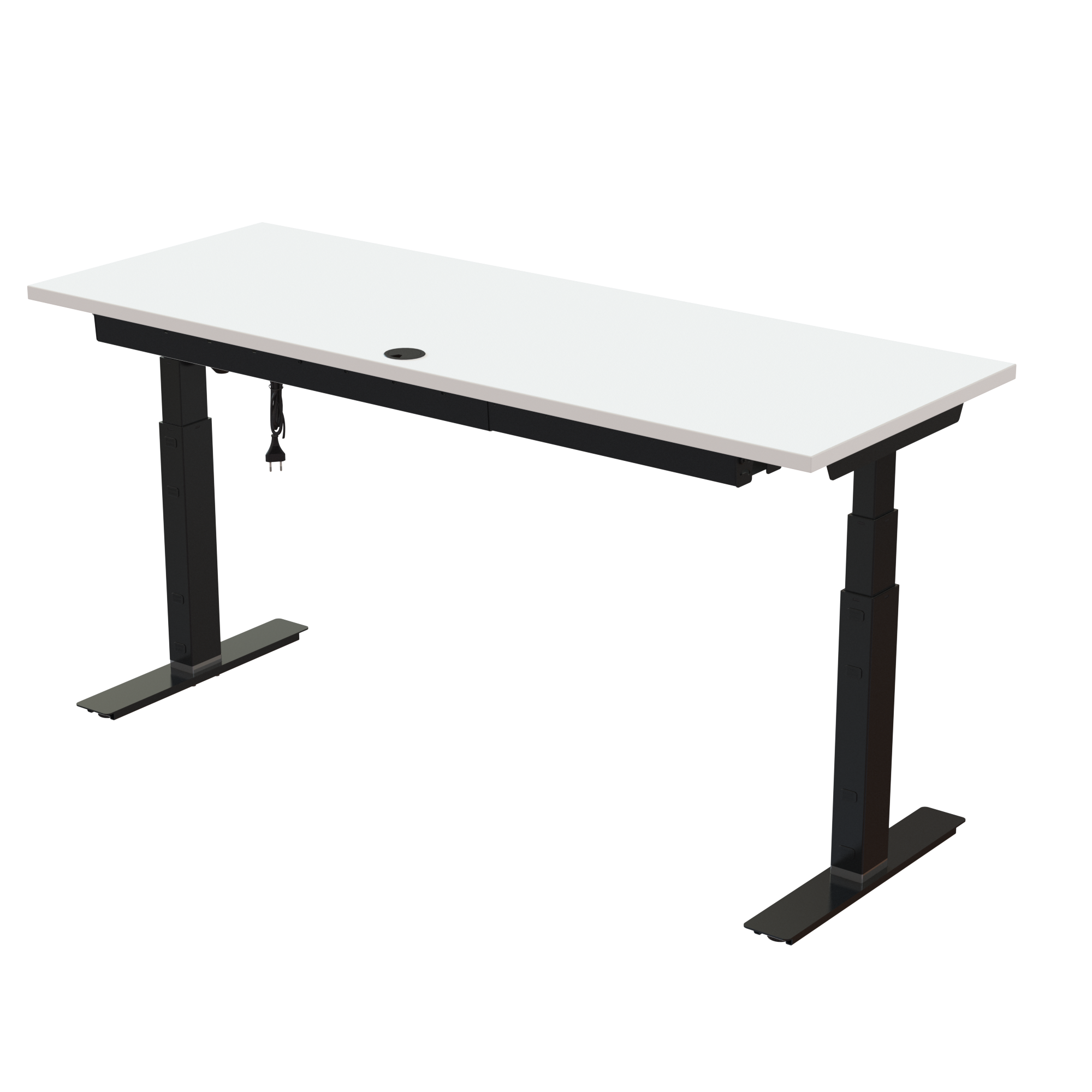 Sit Stand Desk | 160x60 cm | White with black frame